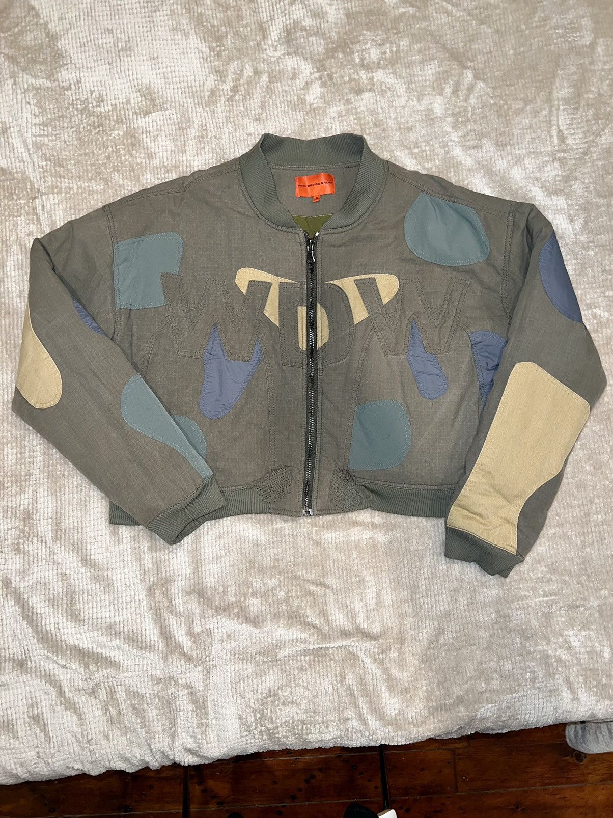 image of Who Decides War Digi Bomber Jacket in Green, Men's (Size Small)