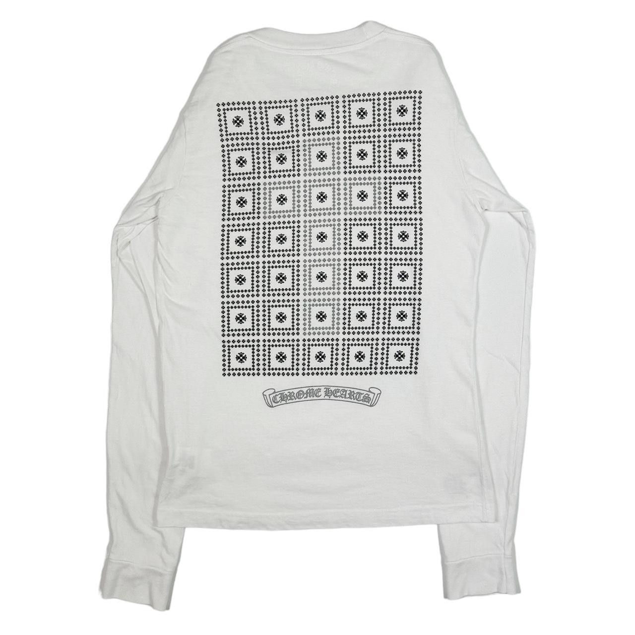 image of Chrome Hearts Cross Long-Sleeve in White, Men's (Size Small)