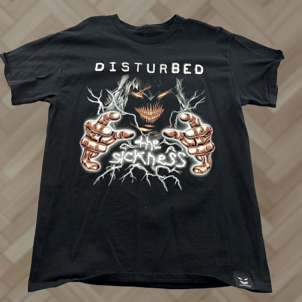 Disturbed T-Shirt Men's Large Short Sleeve Black, Men's
