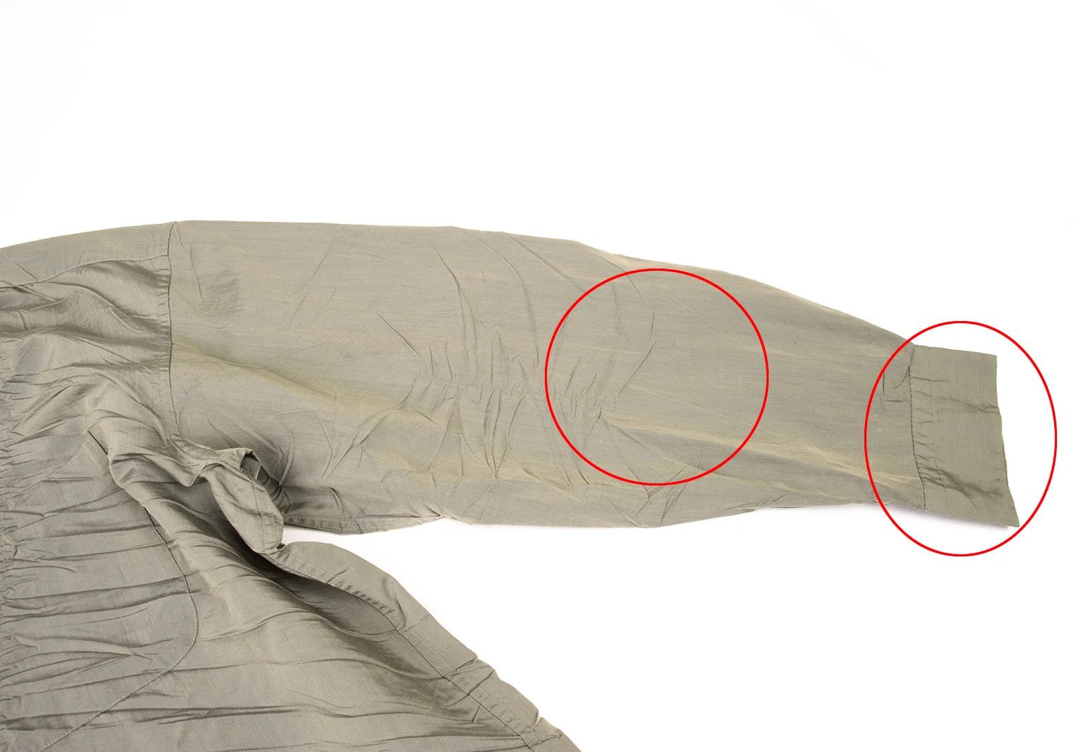 Issey Miyake Polyester Shrink-Wrinkle Shirt in Khaki L Size US L / EU 52-54 / 3 - 6 Thumbnail
