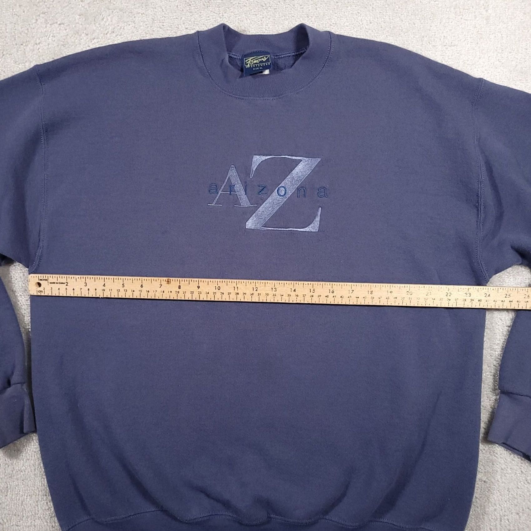 Fruit Of The Loom VINTAGE Arizona Tourist Crewneck Sweatshirt Mens XL Blue Embroidered Cotton Polyester Embroidered Logo 90s USA Size US XL / EU 56 / 4 - 7 Thumbnail