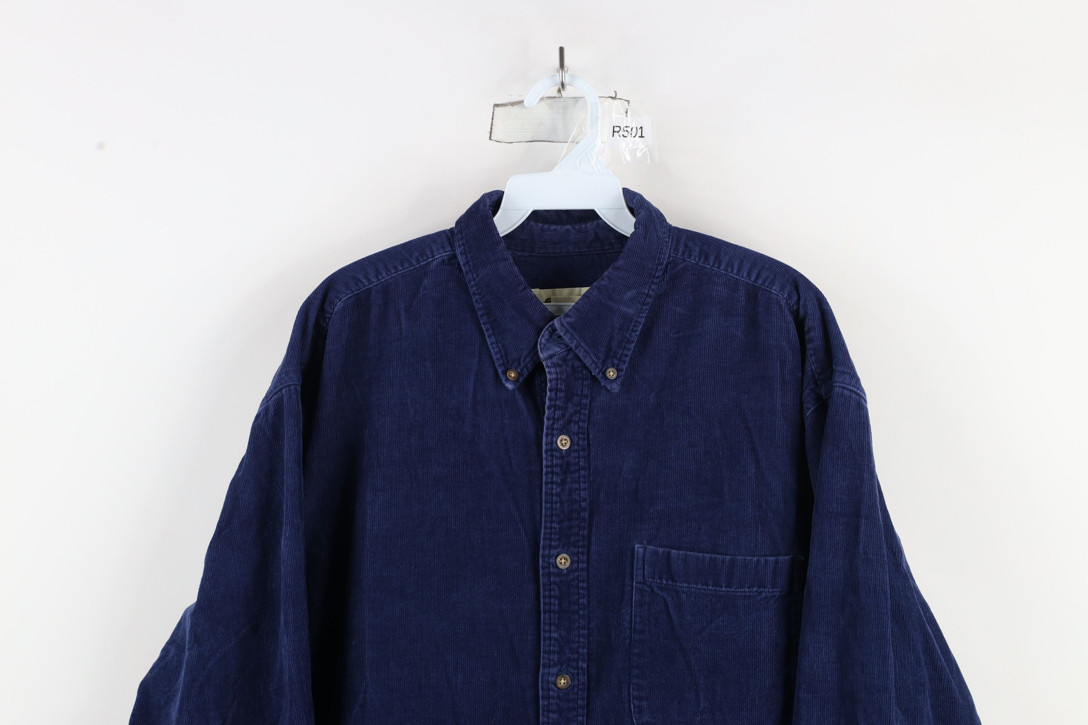 Eddie Bauer × Vintage Vintage 90s Eddie Bauer Collared Button Down Shirt Blue Size US L / EU 52-54 / 3 - 2 Thumbnail