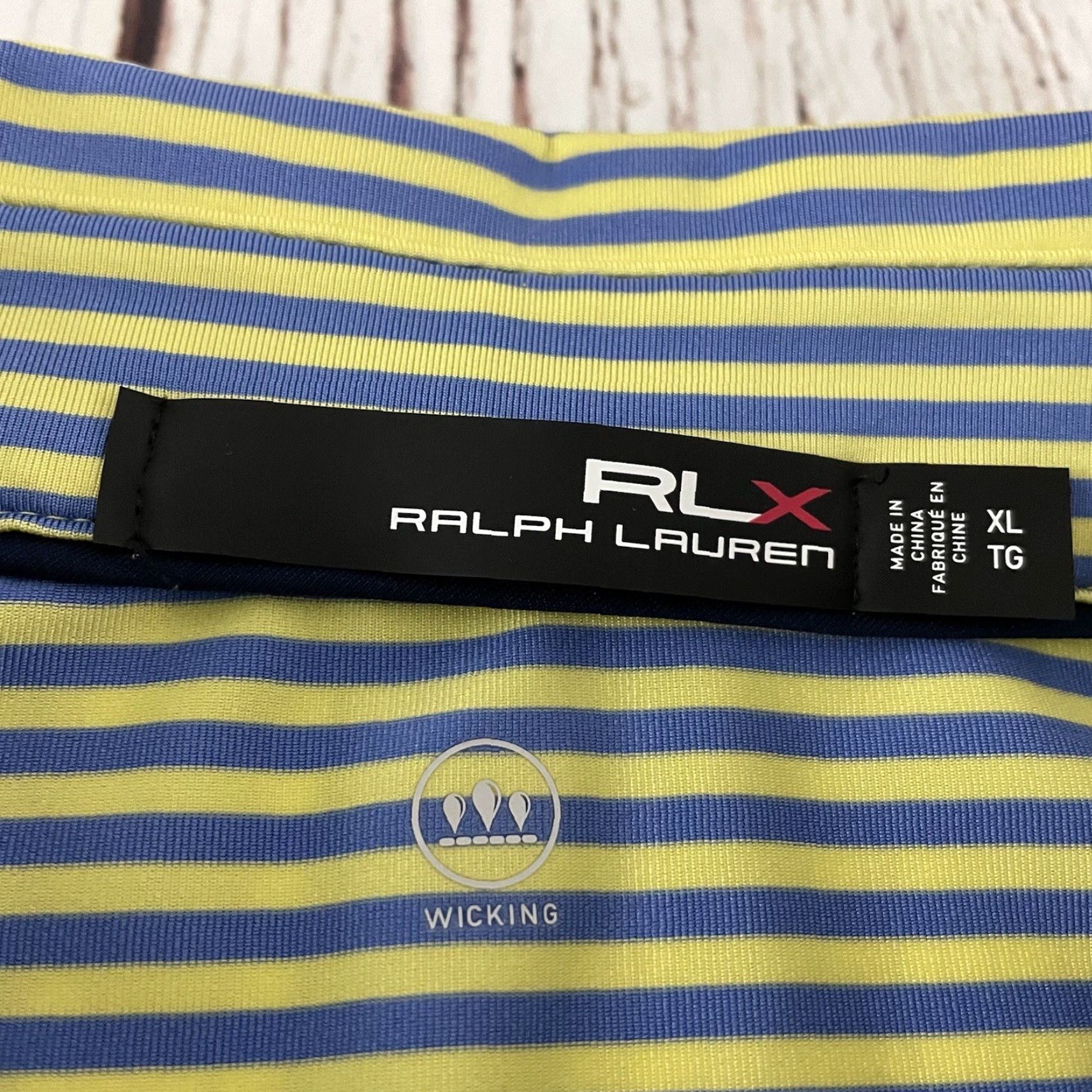 Ralph Lauren VINTAGE Ralph Lauren RLX Striped Short Sleeve Golf Polo Shirt Men's XL Yellow Blue Size US XL / EU 56 / 4 - 2 Thumbnail