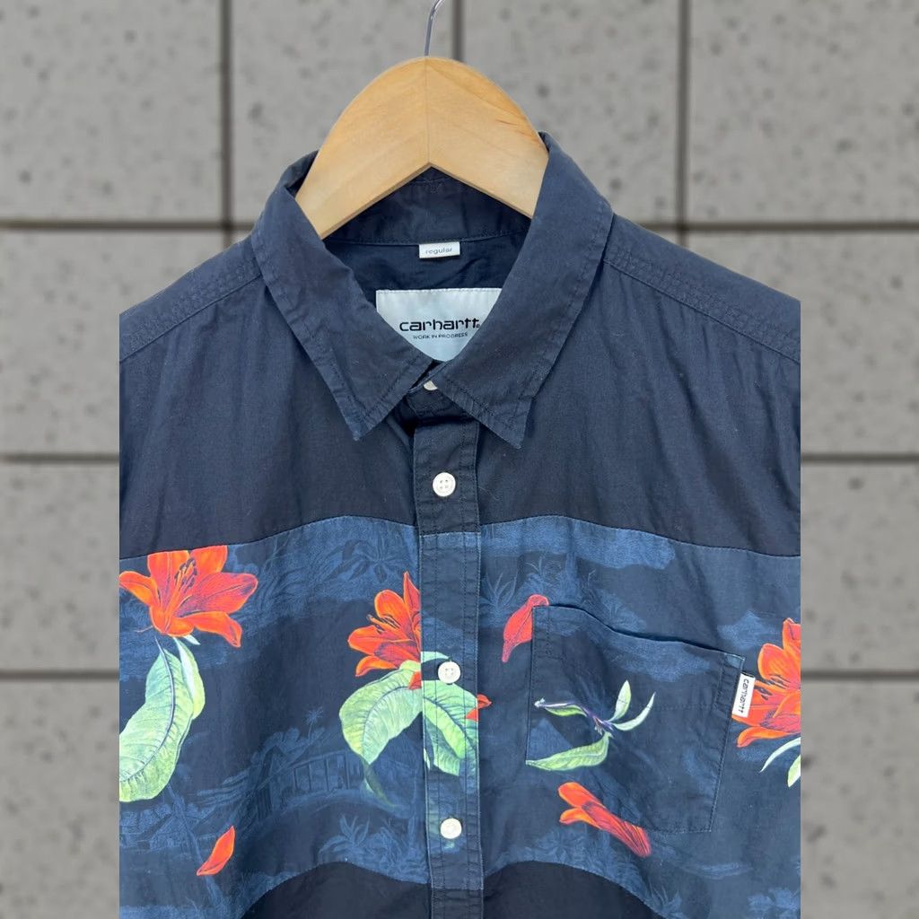 Carhartt Carhartt Shirt Mens Black Floral Print Short Sleeve Size M Size US M / EU 48-50 / 2 - 1 Thumbnail