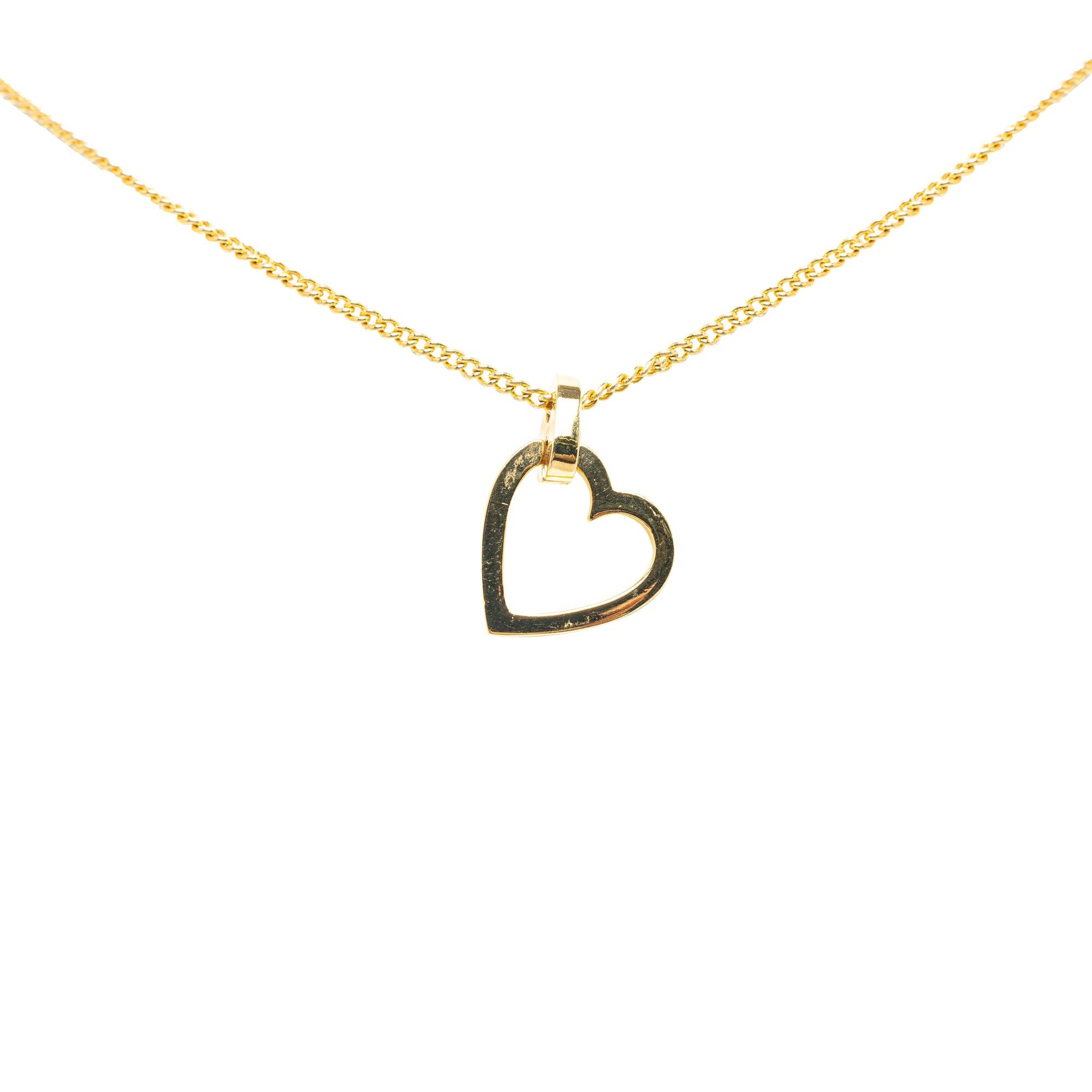 image of Dior Heart Pendant Necklace Costume Necklace in Gold, Women's