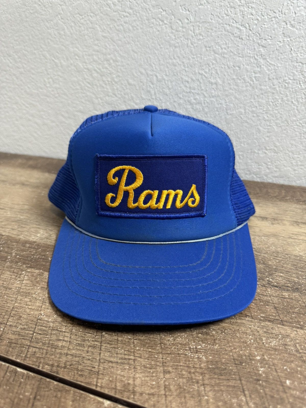 Other Vintage 80’s Los Angeles Rams Blue Trucker Snapback Hat Size ONE SIZE - 1 Thumbnail
