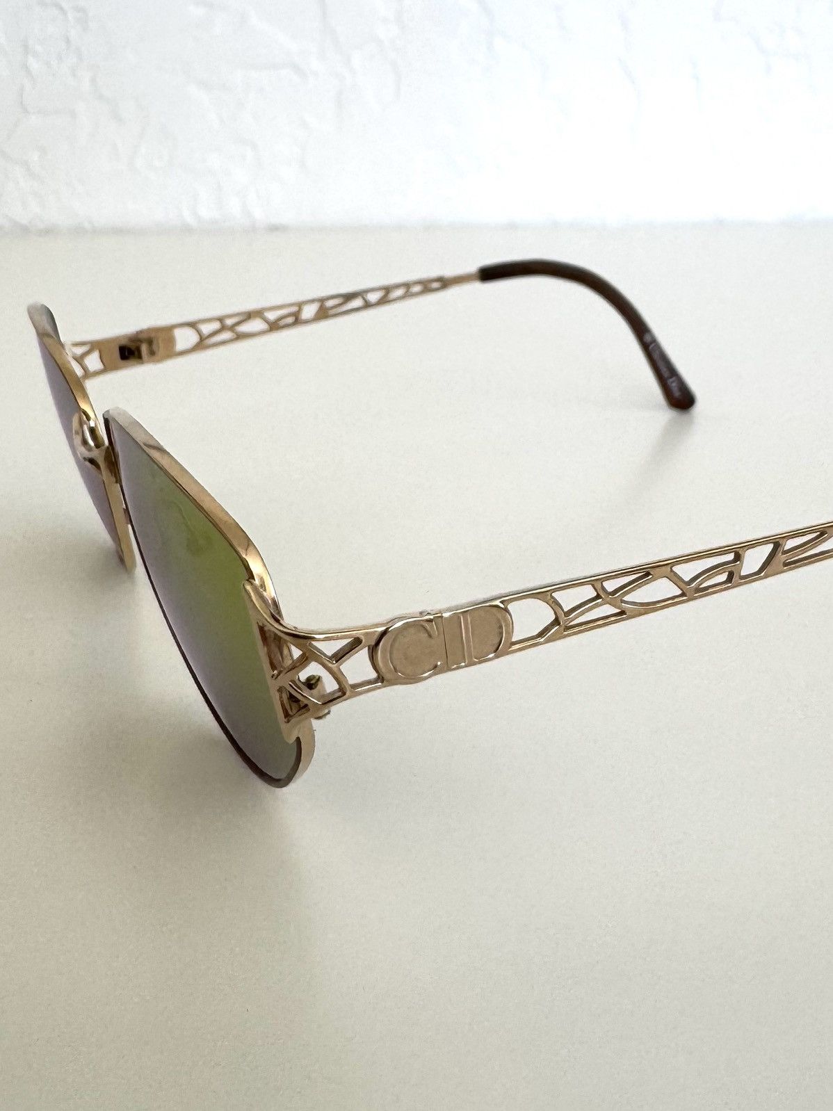 Dior ★ DIOR 2925 CD GOLD CHAMELEON ART DECO SUNGLASSES 90S Size ONE SIZE - 6 Thumbnail