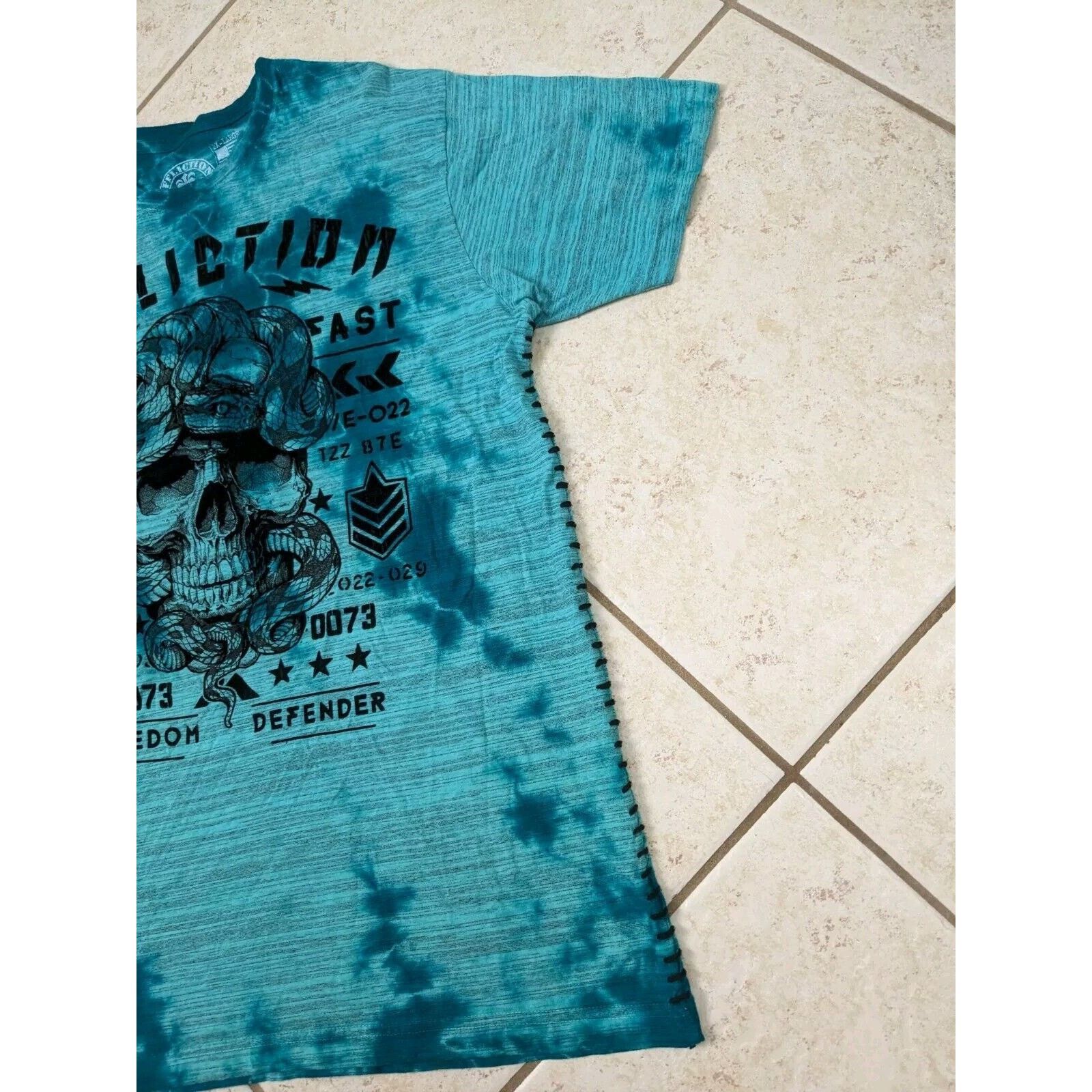 Affliction Affliction Freedom Defender Shirt Tie Dye Velvet Skull Size US XXL / EU 58 / 5 - 3 Thumbnail