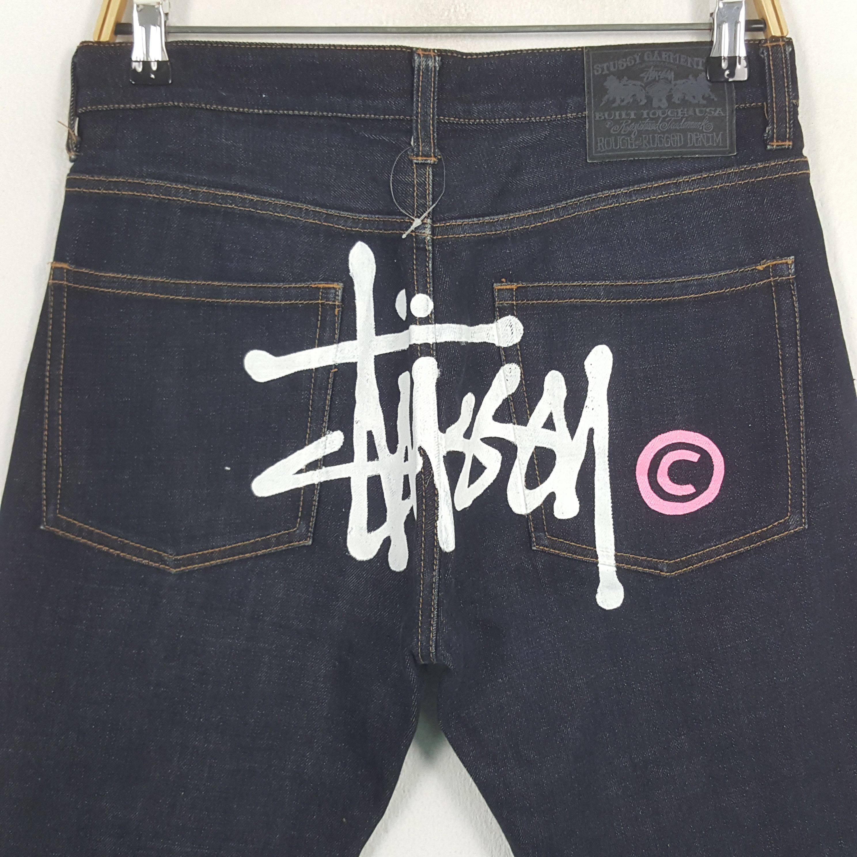 Stussy × Vintage Vintage Stussy USA Custom Art Logo Denim Jeans Size US 30 / EU 46 - 2 Thumbnail