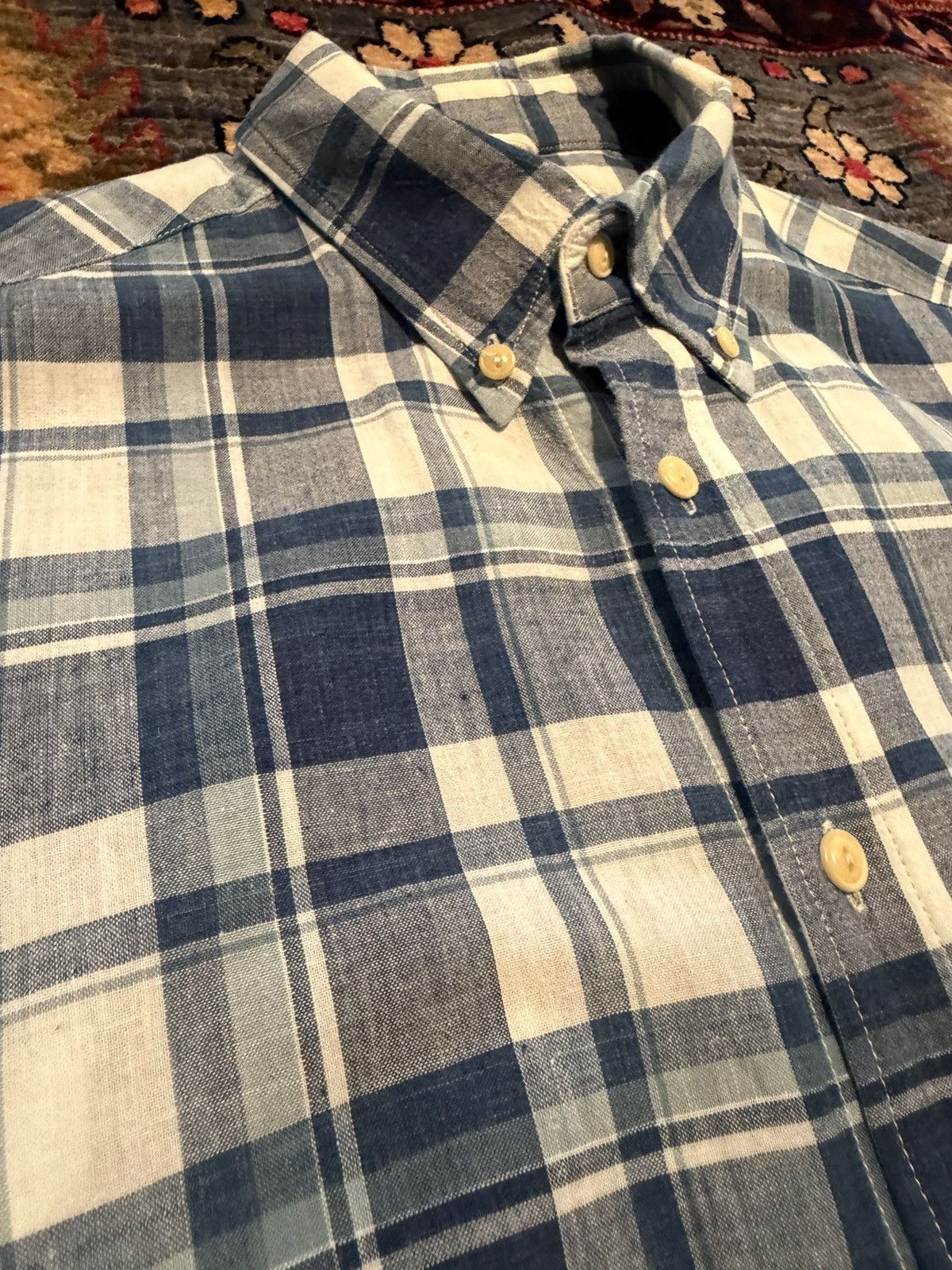 The Hill-Side The Hill Side Indigo Madras Shirt Sleeve Size US M / EU 48-50 / 2 - 2 Thumbnail