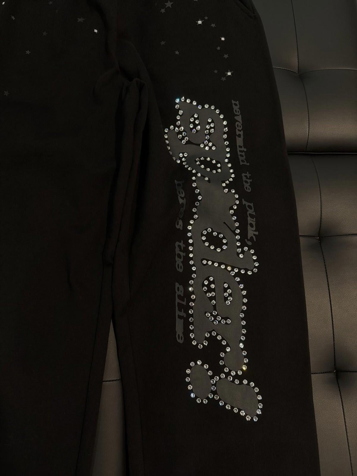 Sp5der Size Xl Sp5der Worldwide Black VVS Stone Sweatpants Spider Size US 36 / EU 52 - 5 Thumbnail