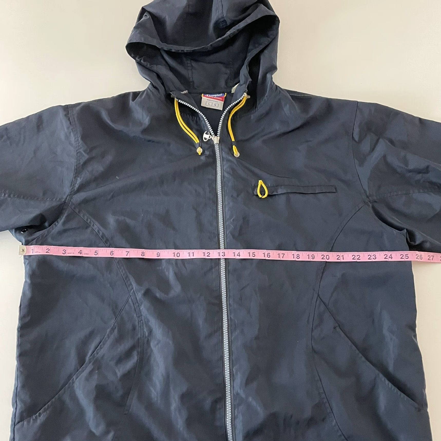 Champion Champion Windbreaker Jacket Mens L Blue Nylon Hooded Full Zip Zip Front Windbreaker Jacket Blue L Mens Size US L / EU 52-54 / 3 - 4 Thumbnail