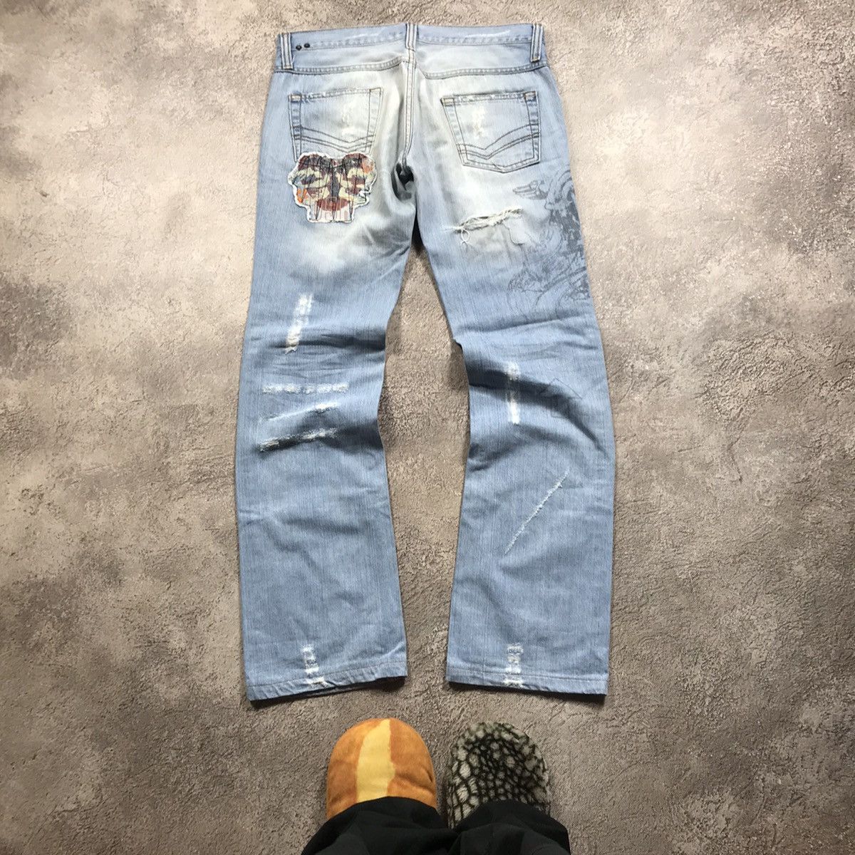 Vintage Vintage 90s Japan Baggy Distressed Thrashed Jeans Grunge 32 Size US 32 / EU 48 - 4 Thumbnail