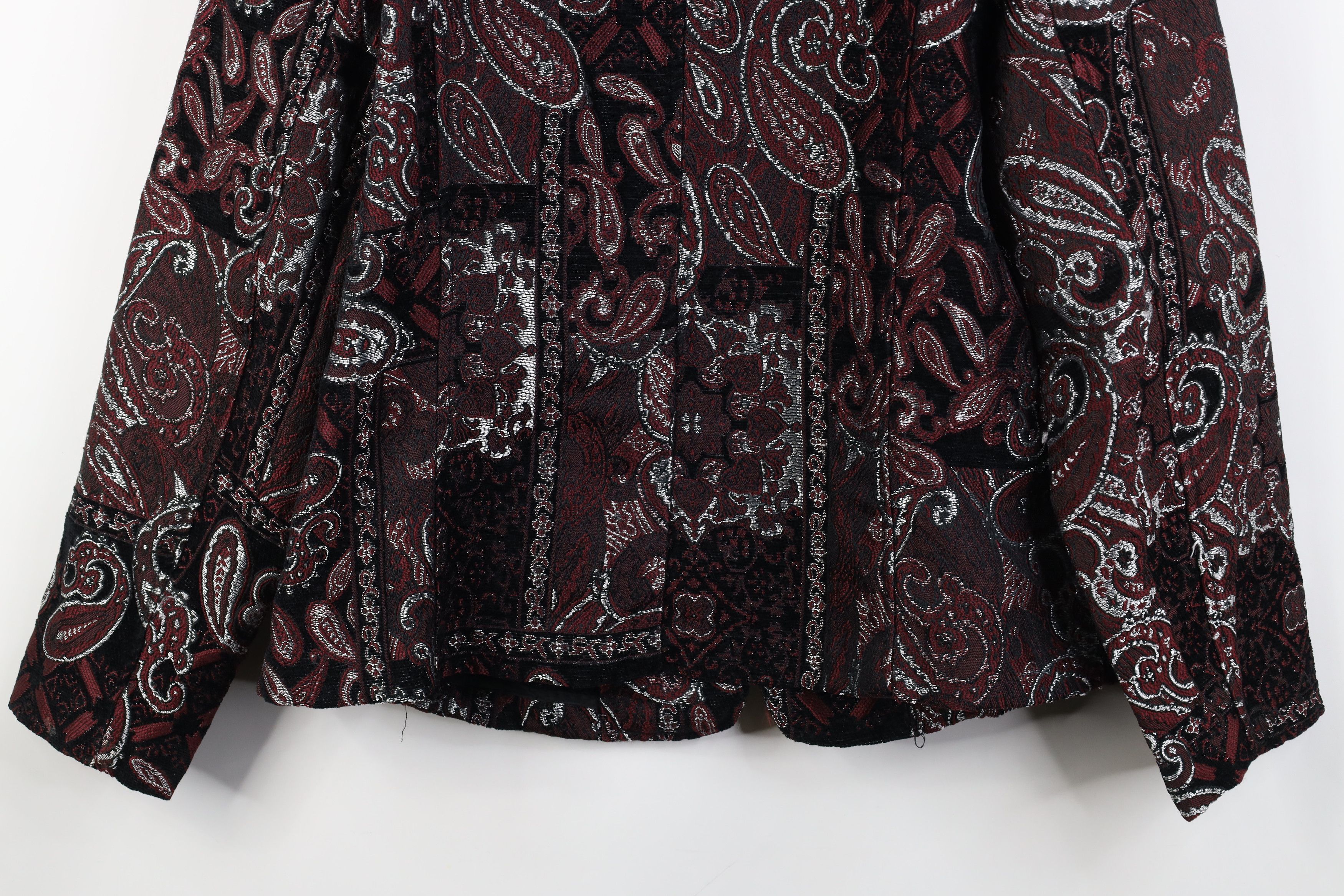 Vintage Vintage 90s Streetwear Paisley Flower Metallic Blazer Jacket Size L / US 10 / IT 46 - 13 Thumbnail