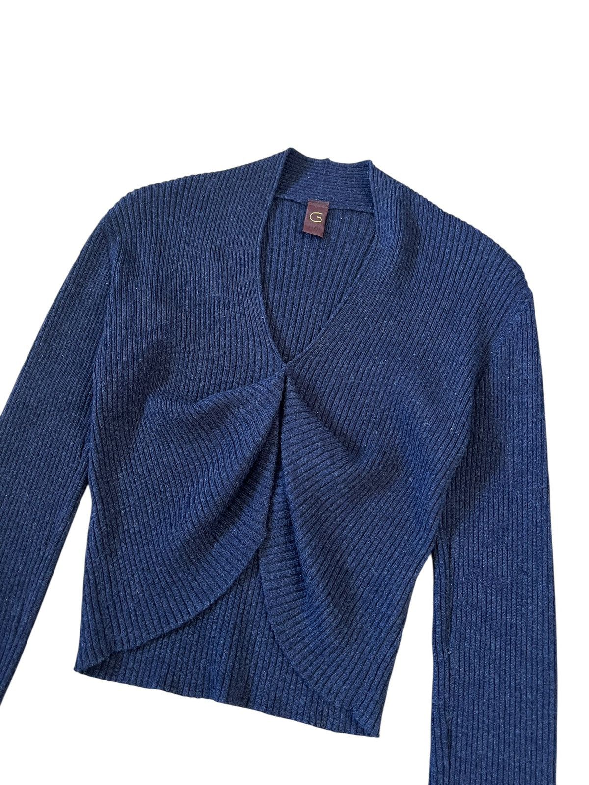 Romeo Gigli Vintage Romeo Gigli Cropped Ribbed Knit Sweater Size M / US 6-8 / IT 42-44 - 4 Thumbnail