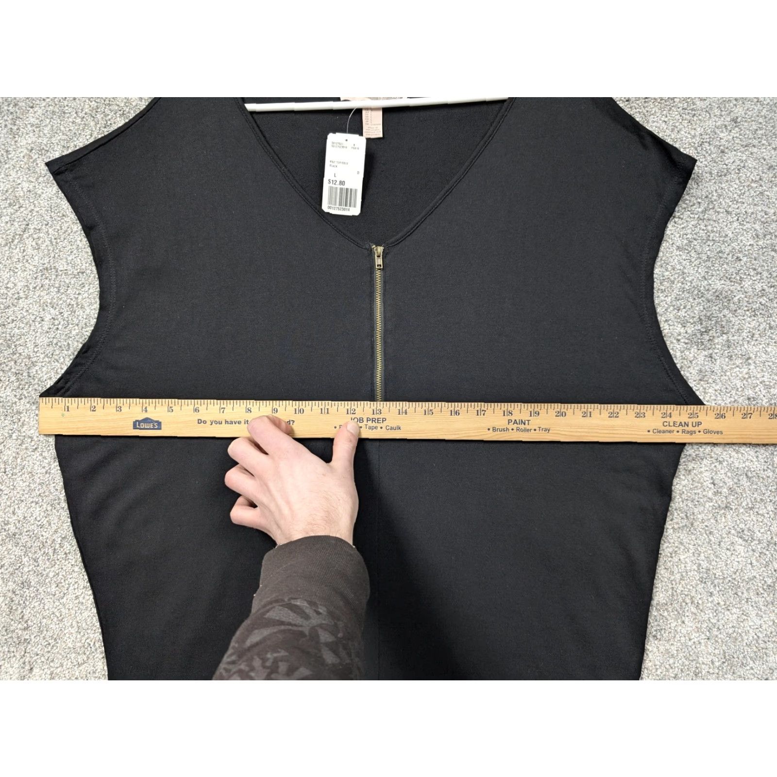 Forever 21 FOREVER 21 Tank Top L Black Sleeveless V-Neck 1/2 Zip Tunic Casual Summer Womens Size L / US 10 / IT 46 - 2 Thumbnail