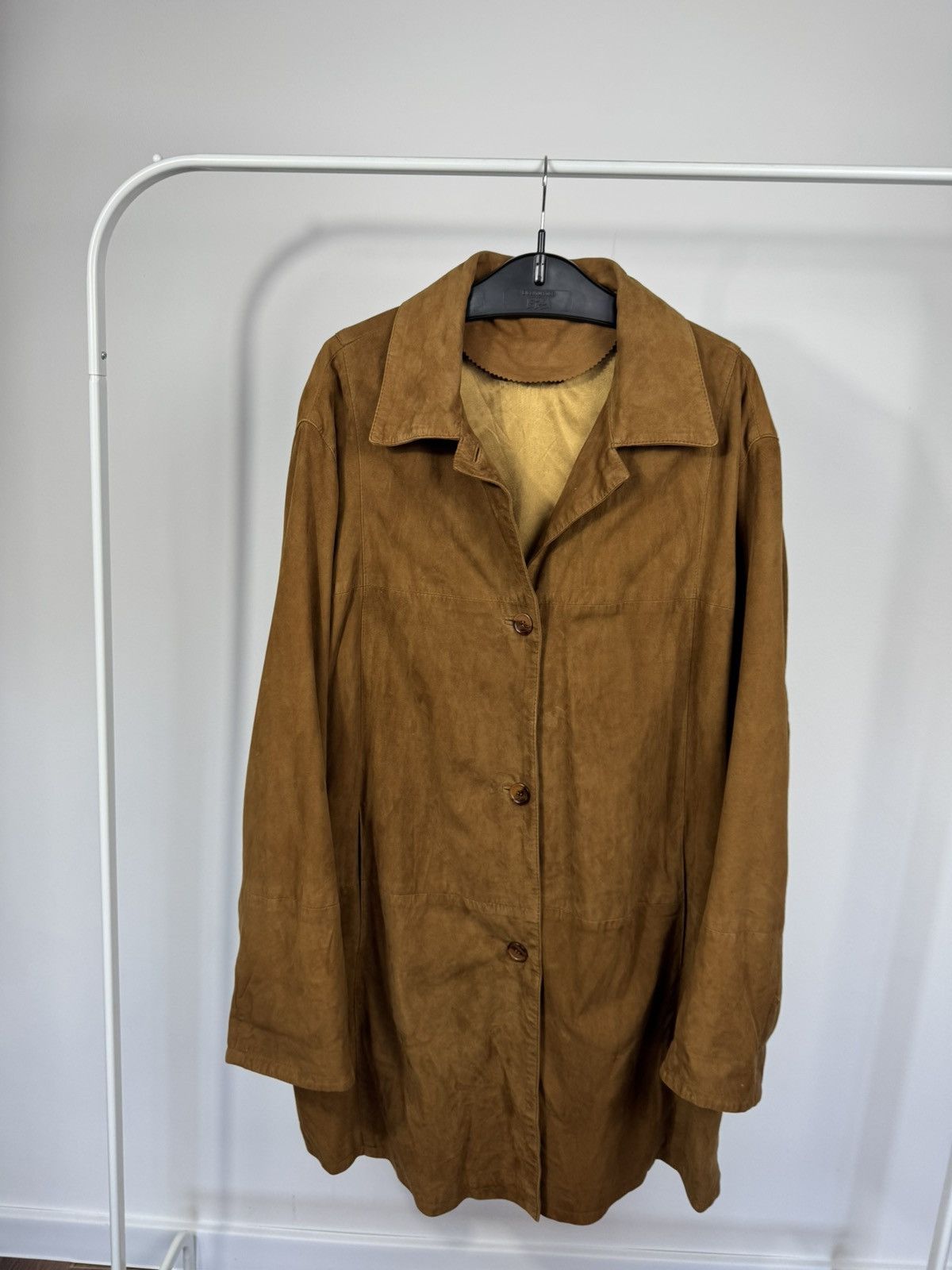 Leather Vintage Brown Suede Leather Trench Coat Jacket Men’s Coat Size US L / EU 52-54 / 3 - 2 Thumbnail