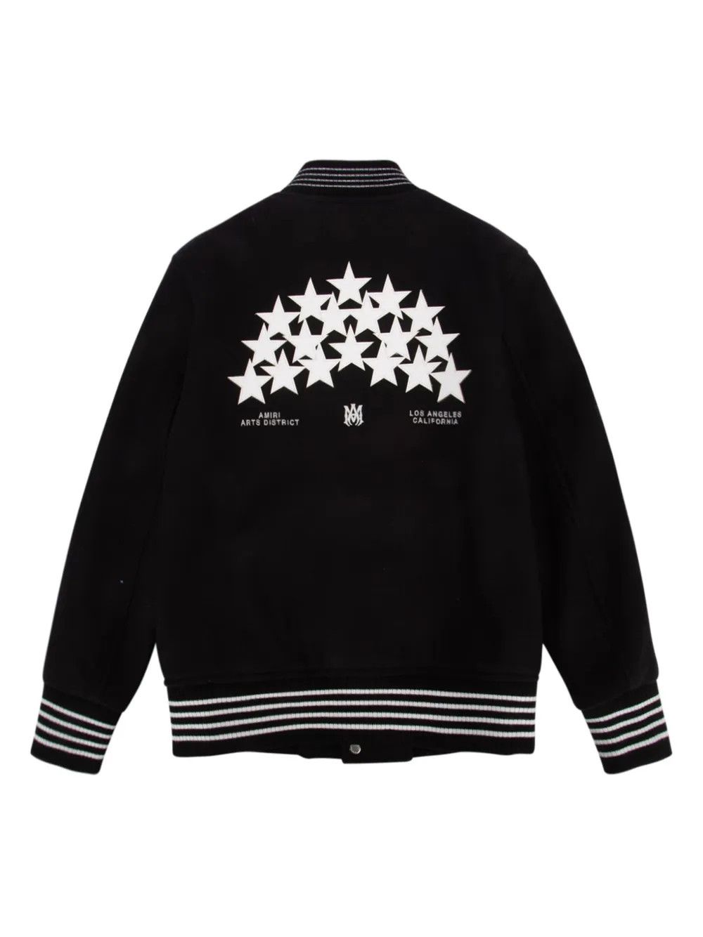 Amiri o1s1wg110425 KIDS Star Varsity Bomber Jacket in Black/White Size US XXS / EU 40 - 2 Thumbnail