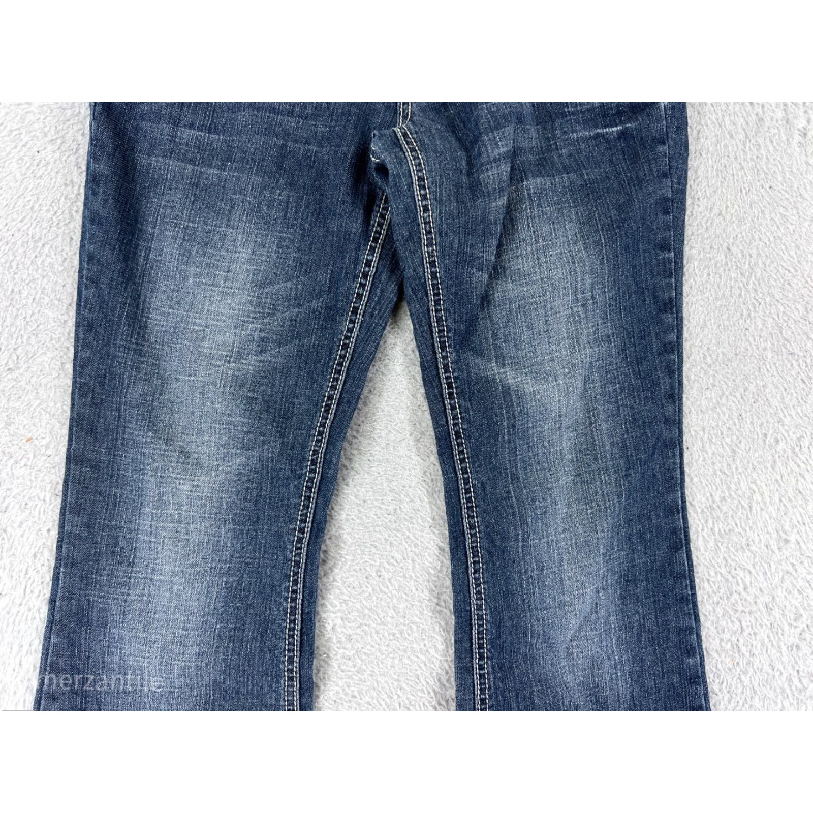 Denime Zco Denim Jeans Bootscut Women's 7 Blue Embroidered Distressed Pockets 5-Pocket Cotton Blend Regular Size 28" / US 6 / IT 42 - 5 Thumbnail