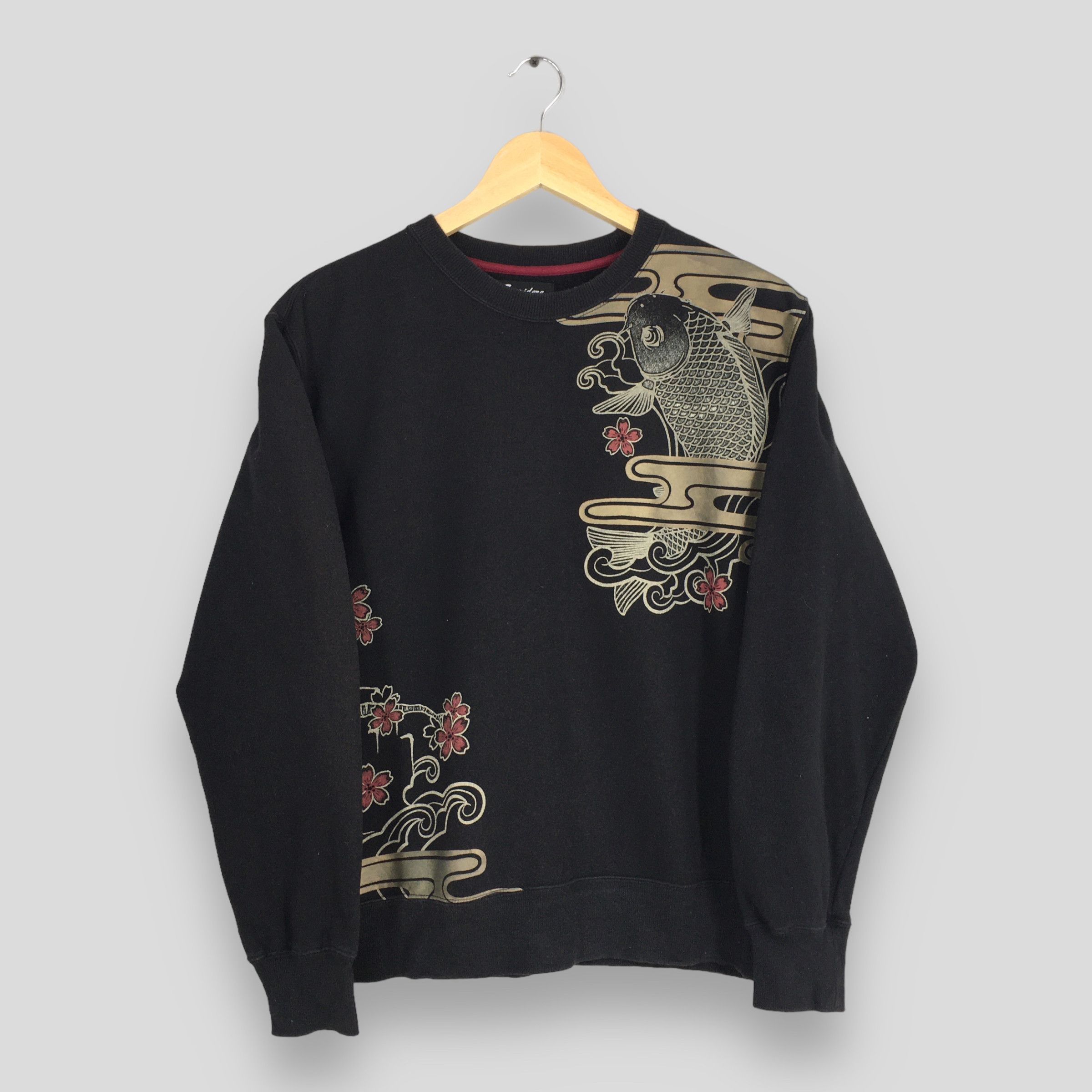 Japanese Brand × Vintage Fish Koi Sakura Blossom Sukajan Japan Sweater Medium Size US M / EU 48-50 / 2 - 1 Thumbnail