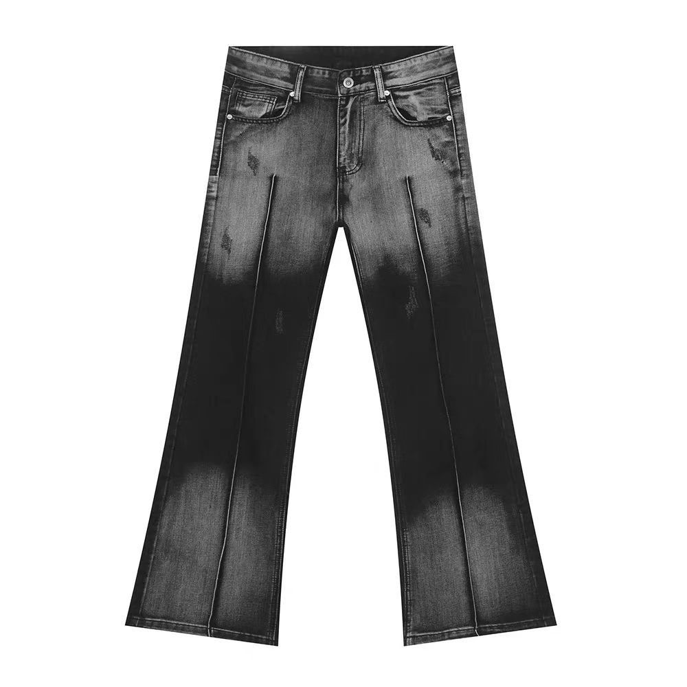 Japanese Brand × Jean Washed black and white gradient micro flare vintage jeans Size US 32 / EU 48 - 1 Thumbnail