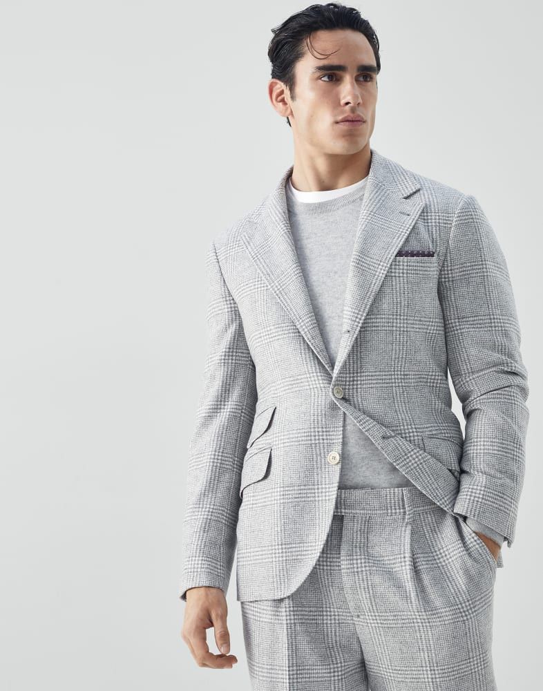 Brunello Cucinelli Woven Jacket in Grey Size US L / EU 52-54 / 3 - 1 Thumbnail
