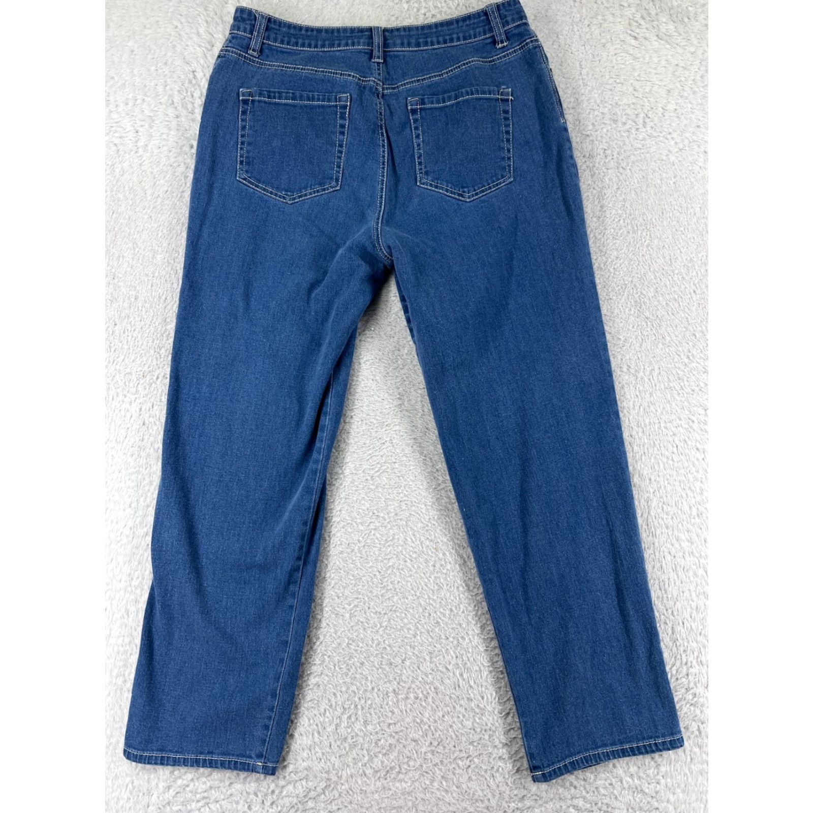 Denime Bedford Fair Jeans Women 10P Blue Denim Embroidered Paisley Floral Cotton Women Size 32" / US 10 / IT 46 - 2 Thumbnail