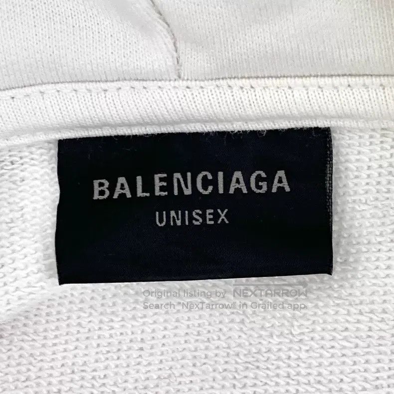 Balenciaga Balenciaga White Ripped Design Cotton Hooded Long Sleeve S Size US XS / EU 42 / 0 - 6 Thumbnail