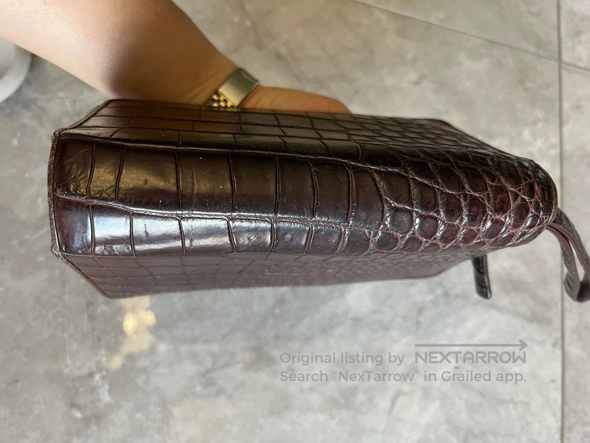 Japanese Brand Custom Crocodile Leather Clutch. Size ONE SIZE - 7 Thumbnail
