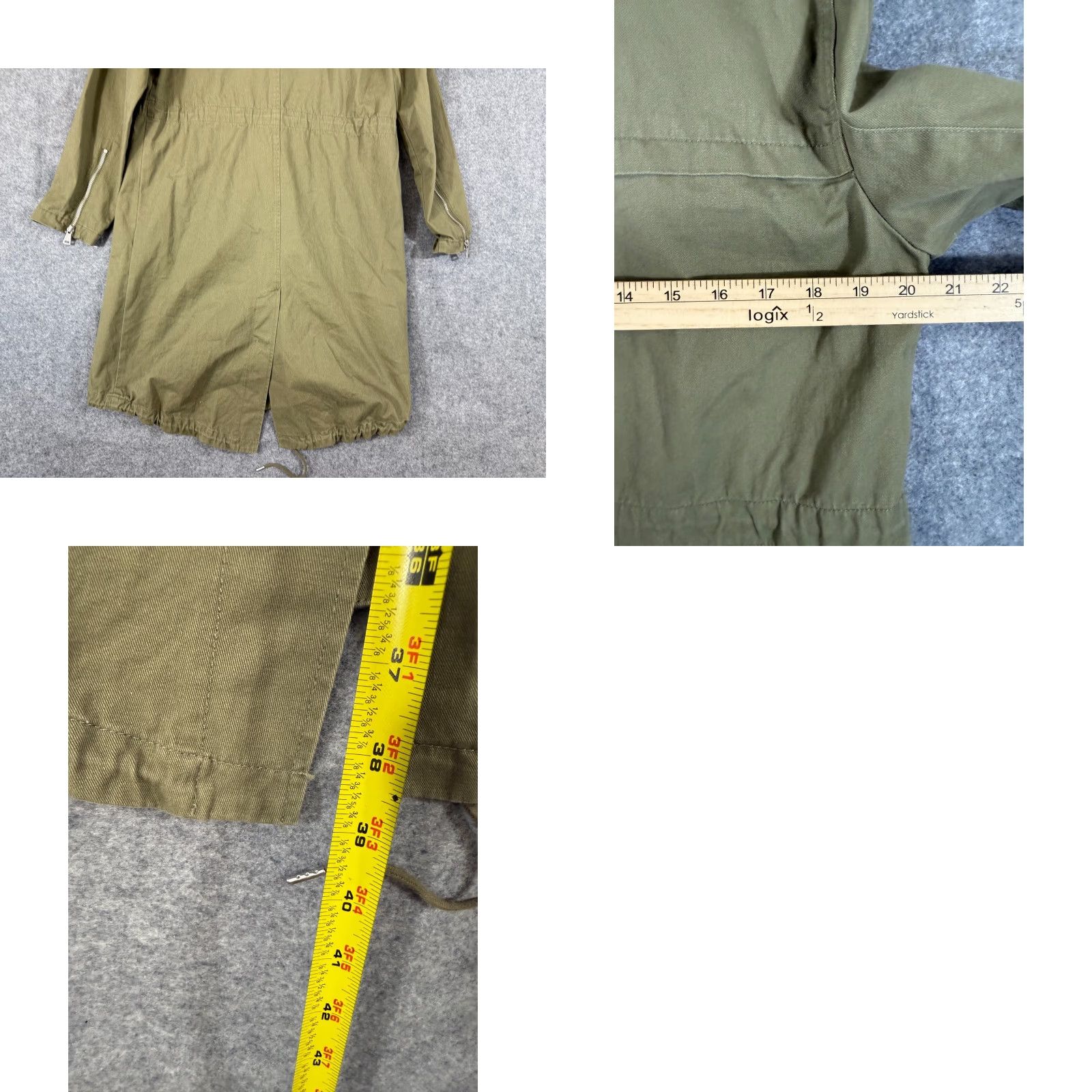 7 For All Mankind VINTAGE 7 For All Mankind Military Parka Jacket Womens M Army Green Hooded Full Zip Snap NWT Size M / US 6-8 / IT 42-44 - 9 Thumbnail