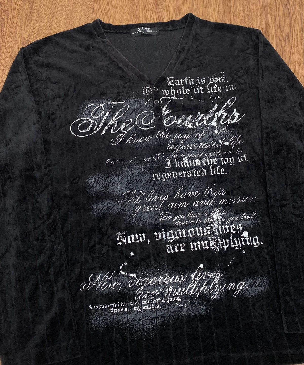 Japanese Brand Collins poem Velvet longsleeve t-shirt Size US L / EU 52-54 / 3 - 2 Thumbnail