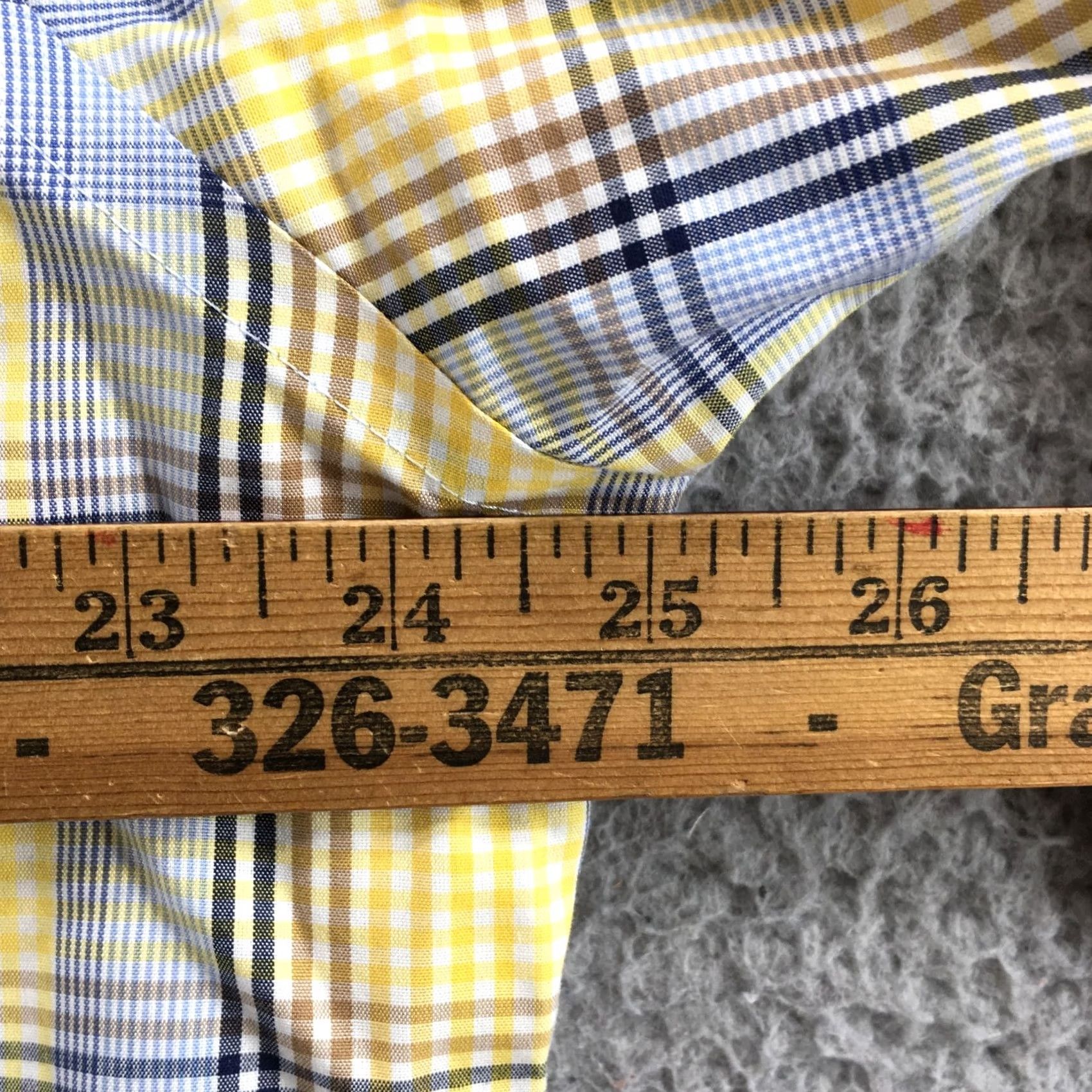 Vintage Forsyth of Canada Shirt Mens Large Yellow Blue Plaid Button-Up Classic Wool Blend Wrinkle Free Casual Size US L / EU 52-54 / 3 - 7 Thumbnail