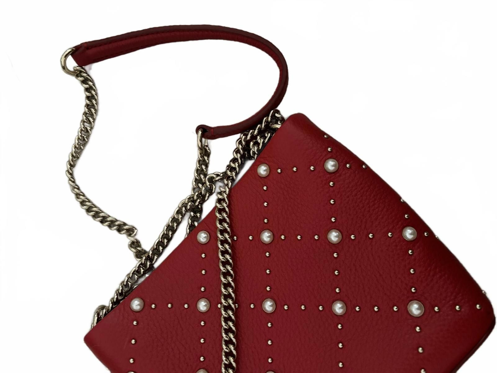Designer BRAND NEW! Kate Spade Red Quilted Crossbody Bag with Pearls Size ONE SIZE - 6 Thumbnail