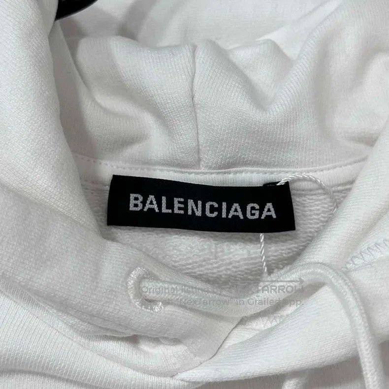 Balenciaga Balenciaga Back Logo White Hoodie Size US L / EU 52-54 / 3 - 5 Thumbnail