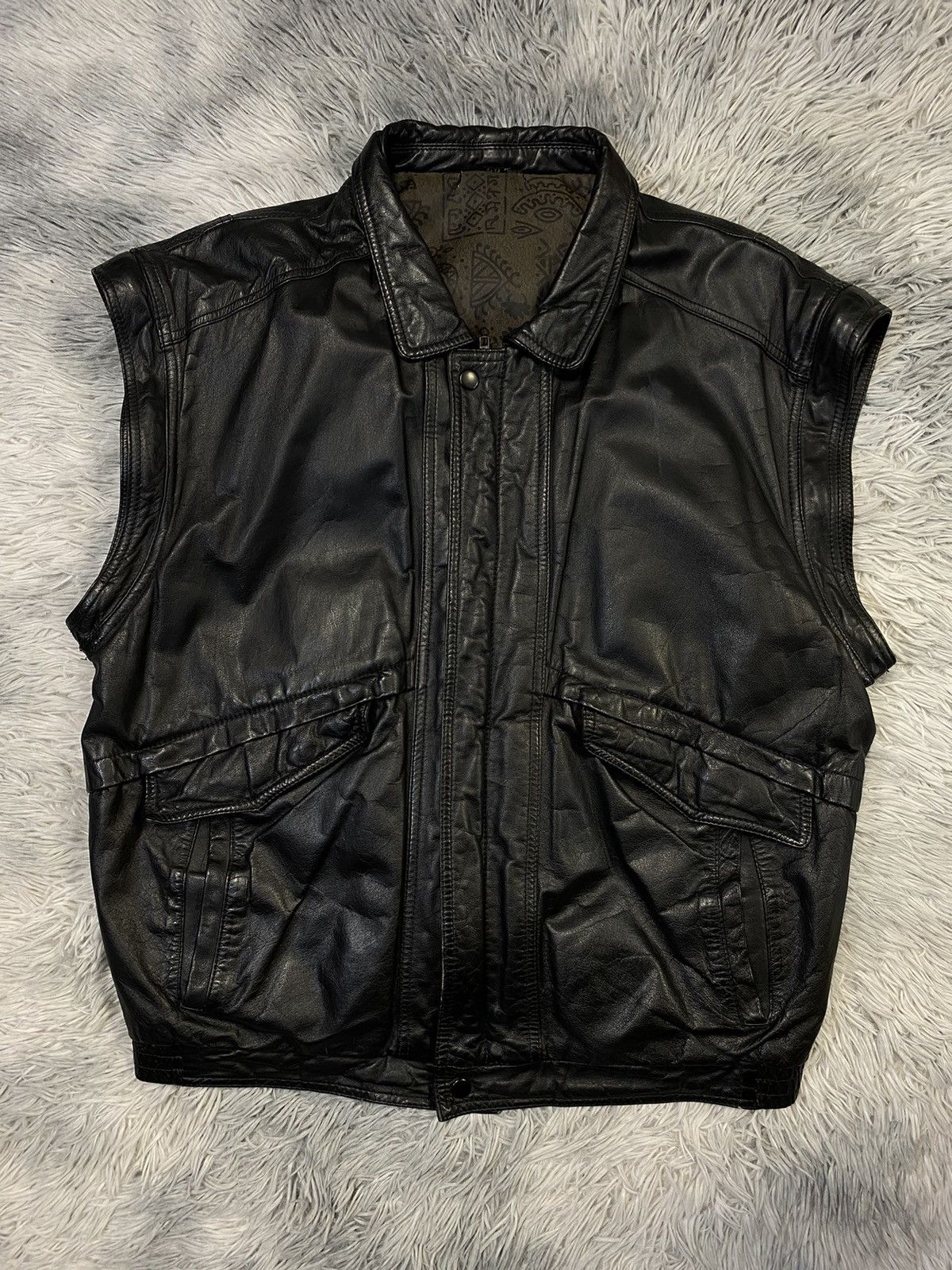 Genuine Leather Vintage Black Leather Bomber Jacket 50 Japanese Brand Size US M / EU 48-50 / 2 - 4 Thumbnail