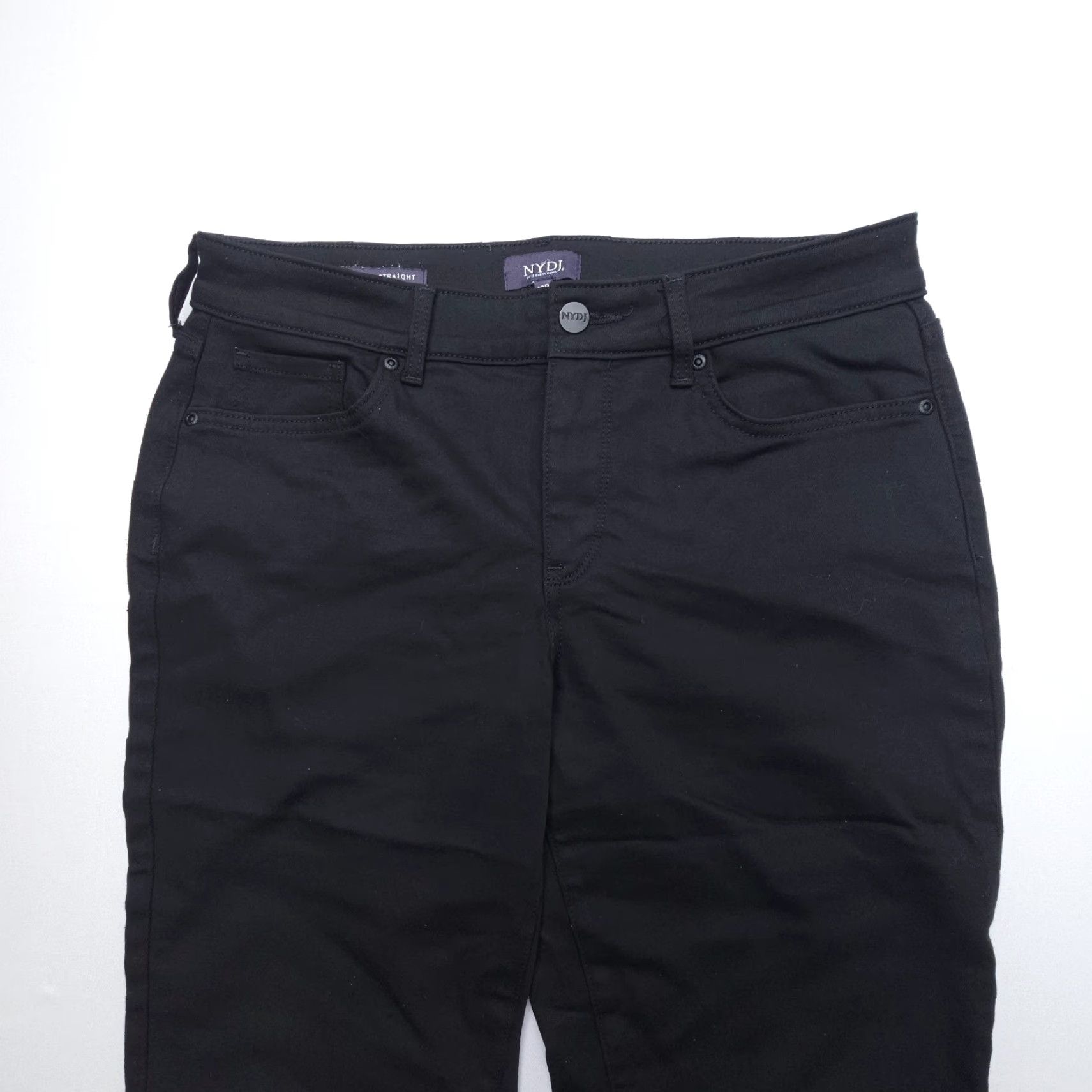 NYDJ NYDJ Marilyn Straight Pants Womens 10P Black Stretch Microfiber Career Casual Size 32" / US 10 / IT 46 - 5 Thumbnail