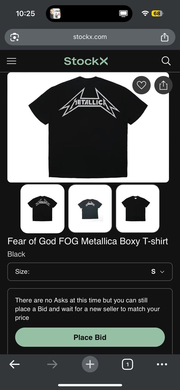 Fear of God Fear of God Collection Two Metallica Boxy Tee SZ MED Black🔥 Size US M / EU 48-50 / 2 - 9 Thumbnail