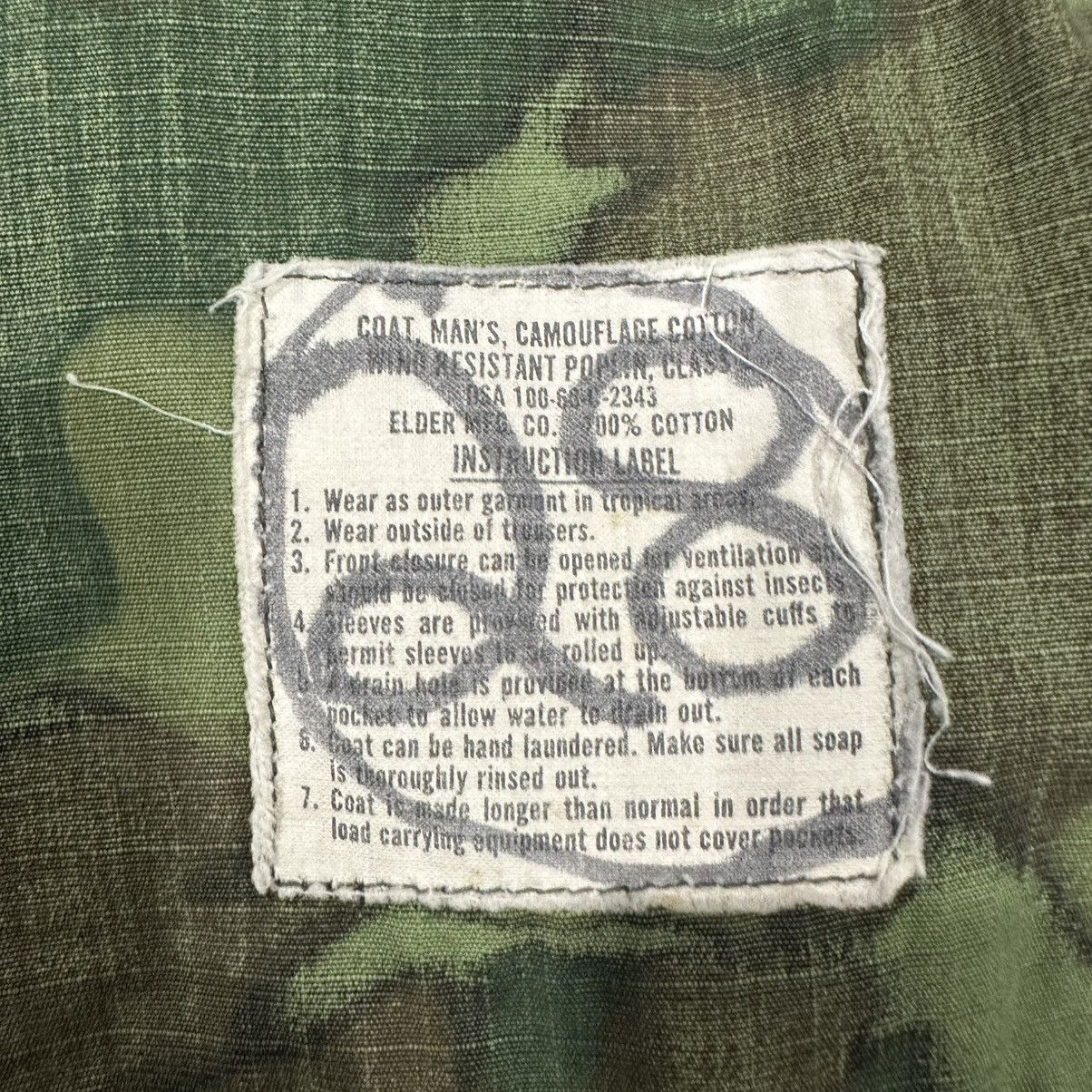 Vintage ORIGINAL 60s US MILITARY JUNGLE JACKET CAMOUFLAGE ERDL Size US L / EU 52-54 / 3 - 4 Thumbnail