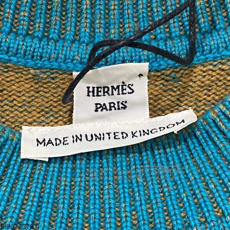 Hermes Hermes Teal Wool Knitted Short Sleeve Size S / US 4 / IT 40 - 4 Thumbnail