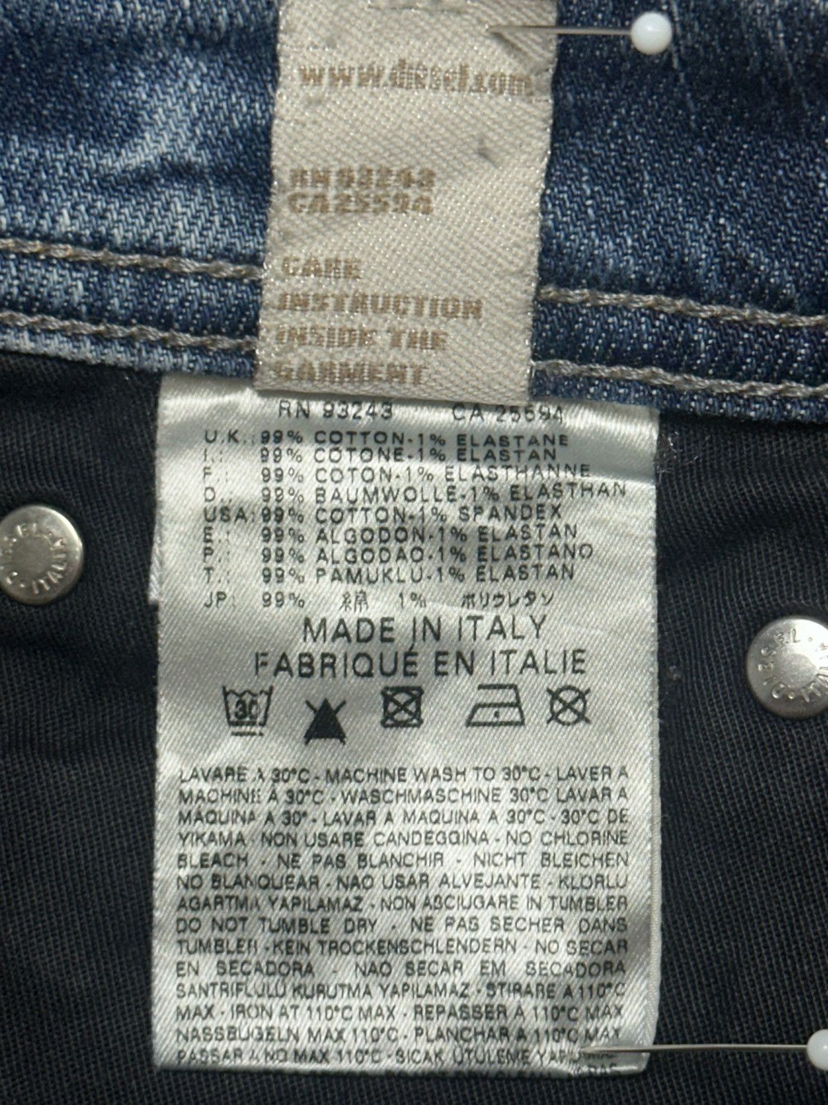 Diesel Diesel Viker Medium Blue Distressed Button Fly Faded Jeans Size US 31 - 14 Thumbnail