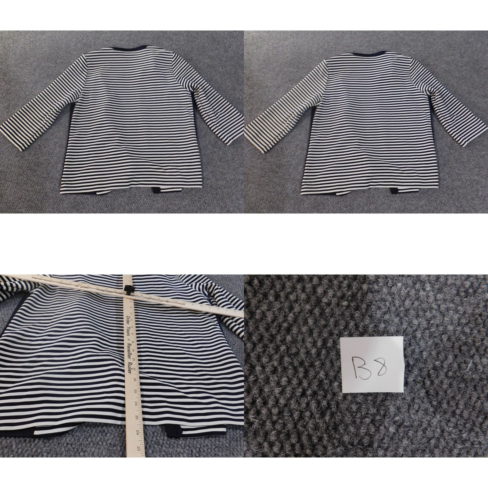Vintage Alfred Dunner Jacket Women's Regular Size 14 Blue Striped Stretch Polyester Long Sleeve Mid-Length Casual Size XL / US 12-14 / IT 48-50 - 8 Thumbnail