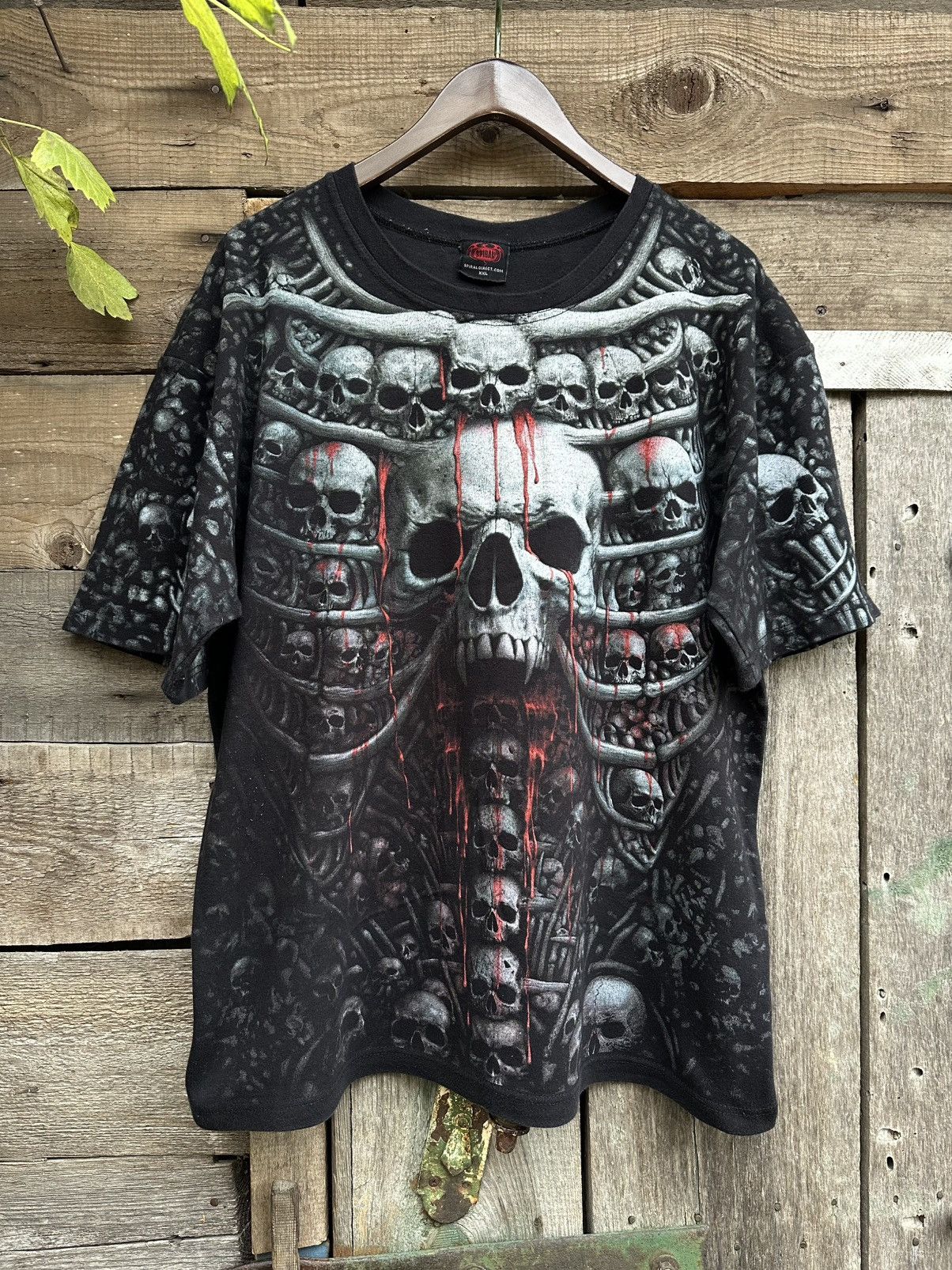 Vintage Vintage Spiral Skulls Monogram Dead Tee Size US XL / EU 56 / 4 - 1 Thumbnail