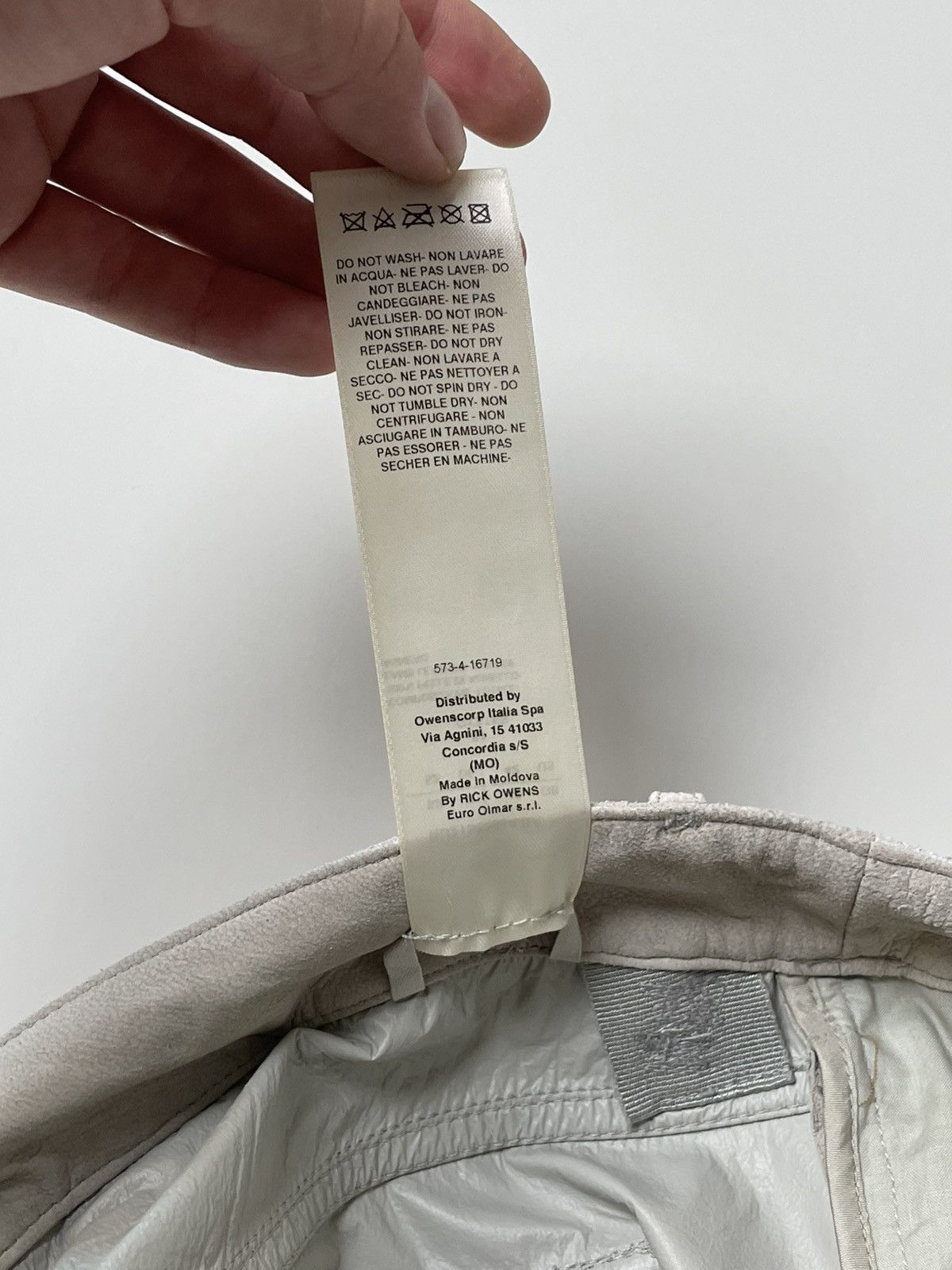 Rick Owens Rick Owens SS21 Blistered Leather Tyrone Cut Oyster Pants Size US 33 - 10 Thumbnail