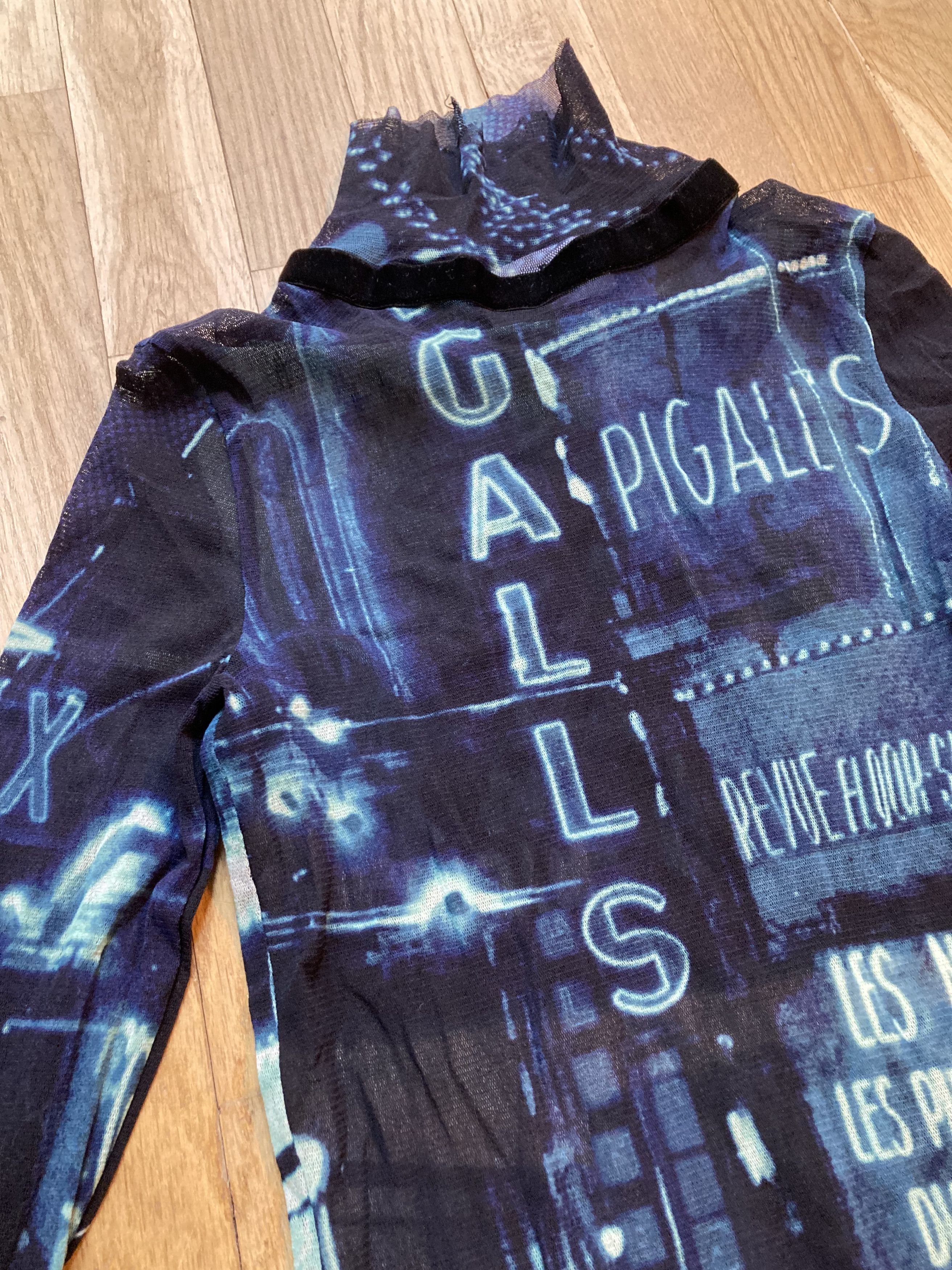 Jean Paul Gaultier BLUE PIGALLE high-neck top Size S / US 4 / IT 40 - 2 Thumbnail