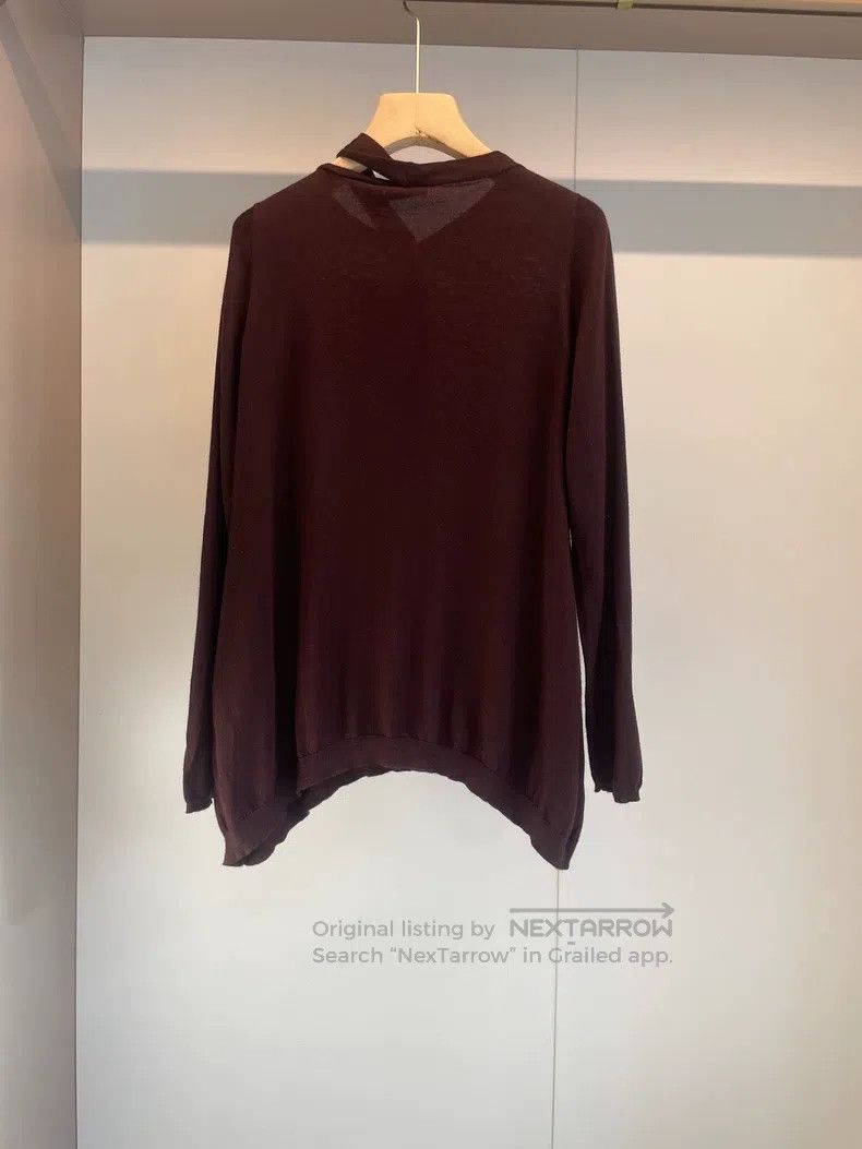 Brunello Cucinelli Brunello Cucinelli Burgundy Beaded Cashmere Sweater Size M / US 6-8 / IT 42-44 - 2 Thumbnail
