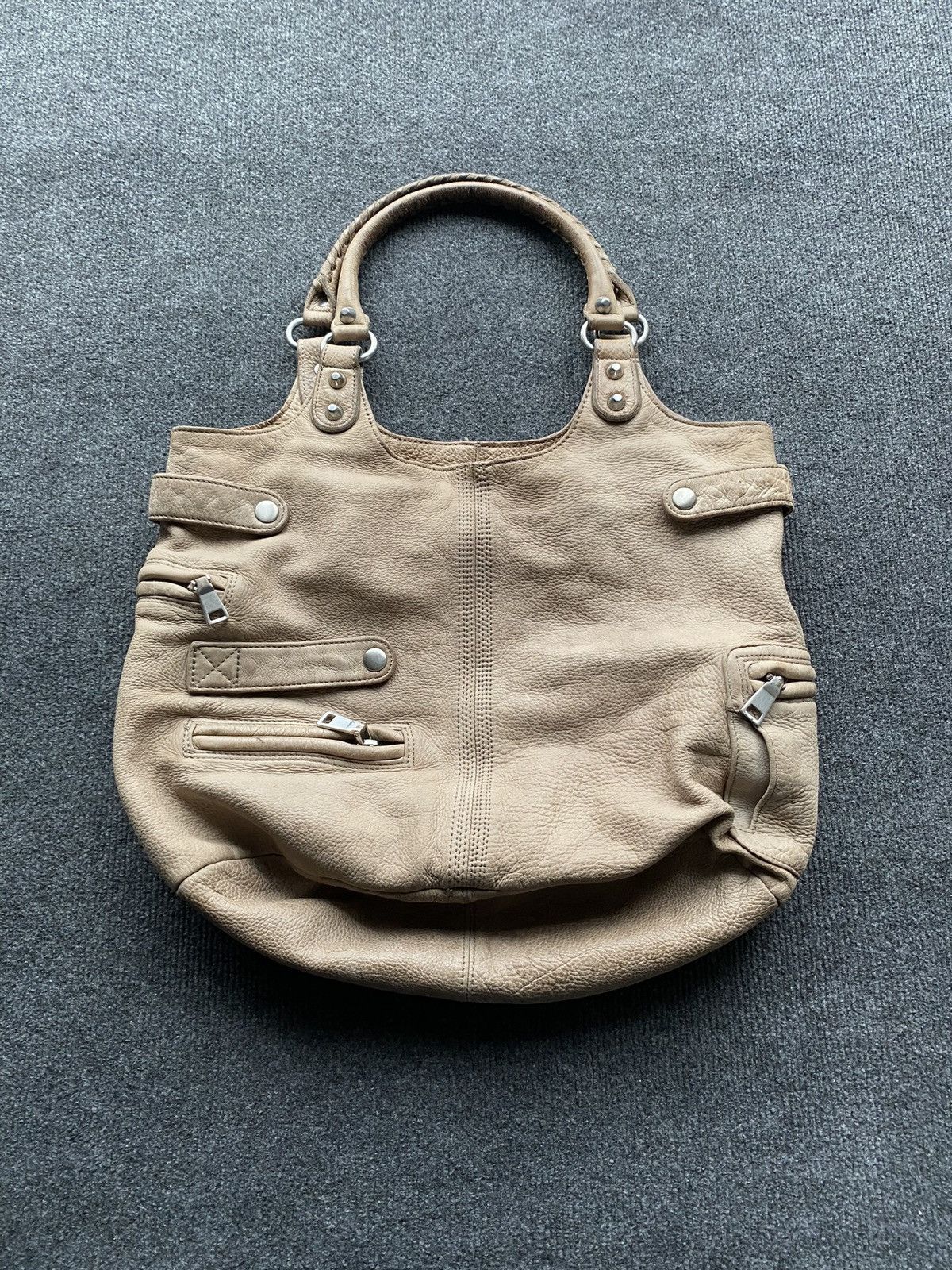 LIEBESKIND BERLIN 🔥90s Liebeskind Leather Beige Vntg Handle Bag women os Size ONE SIZE - 2 Thumbnail