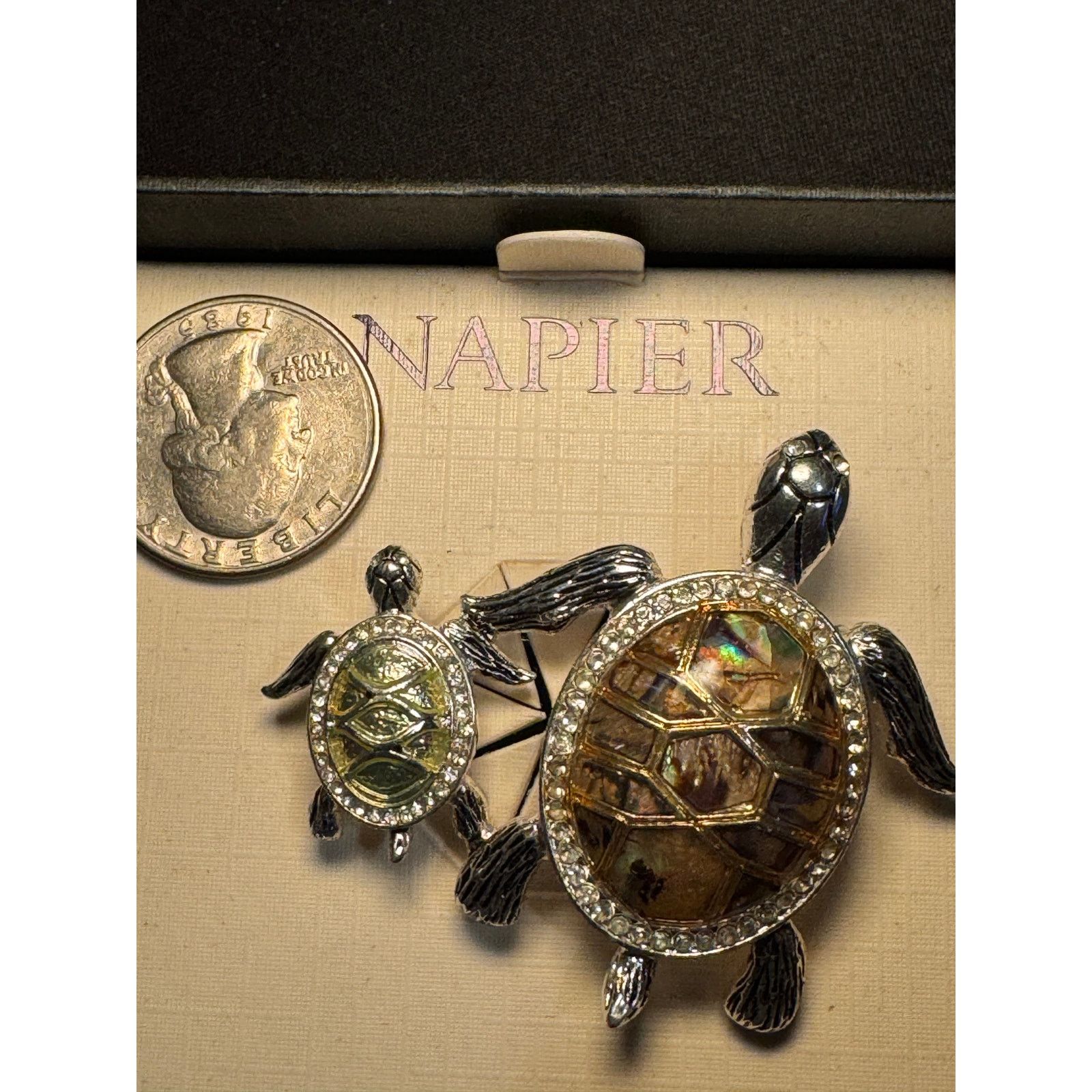 Other Napier Silver Tone Large and Baby Sea Turtle Brooch New Size ONE SIZE - 4 Thumbnail