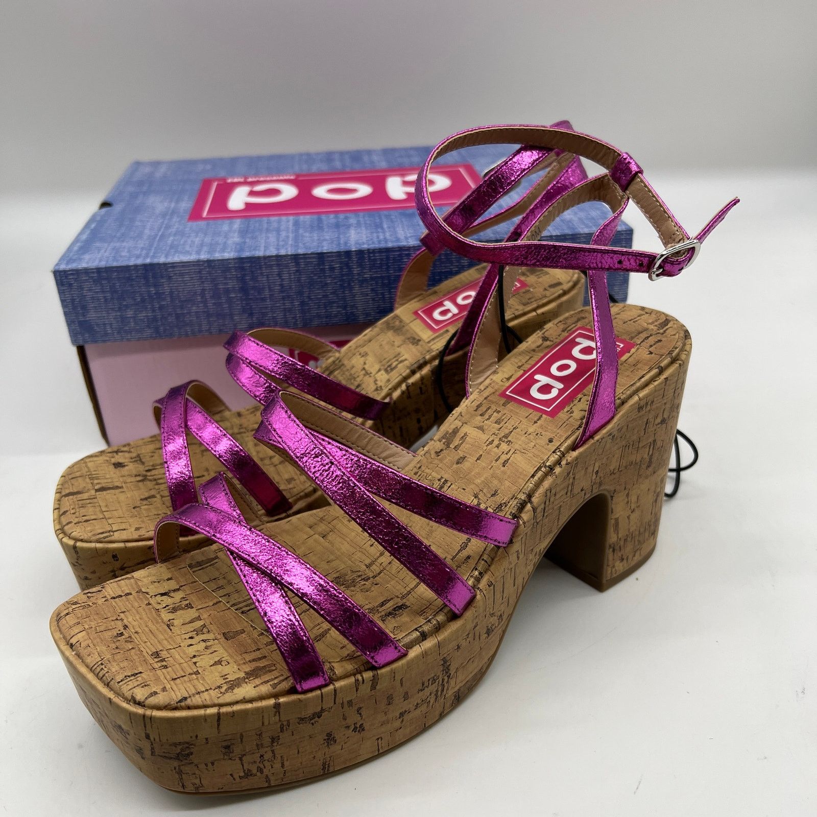 Other Pop Womens Kallie Heeled Sandals Pink Fuschia Multicolor Size US 10 / IT 40 - 6 Thumbnail