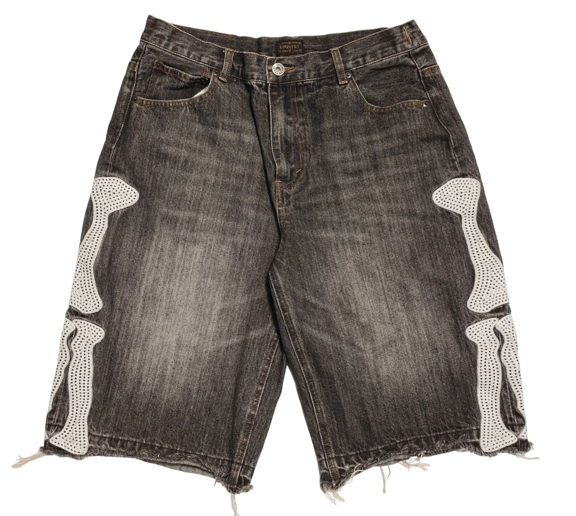 Kapital × murd333r.fm Custom Kapital Bone Shorts Black | Grailed