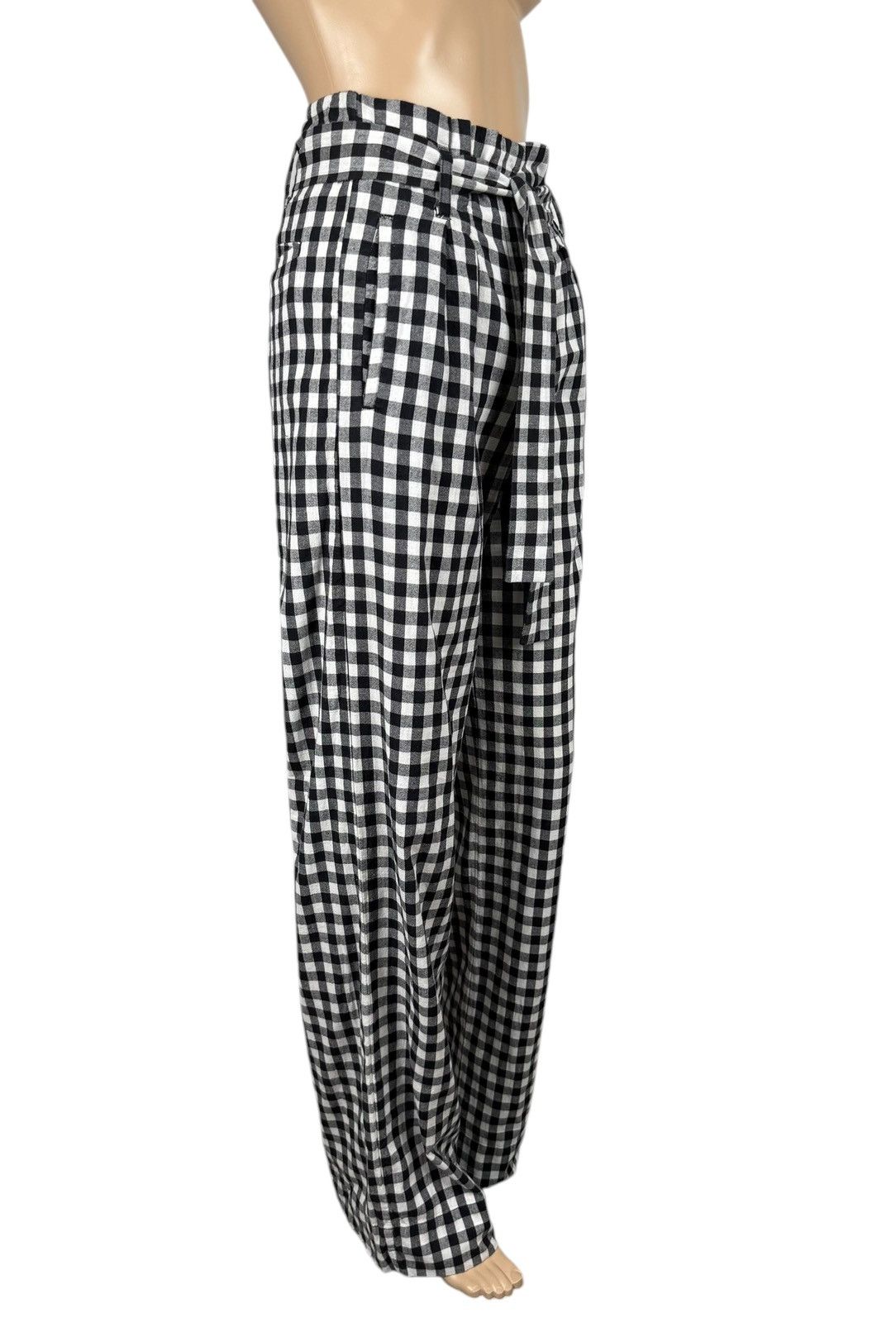 Sezane Sezane Plaid Pattern Cotton Pants Belted Wide Leg size 34 Size 25" / US 0 / IT 36 - 3 Thumbnail